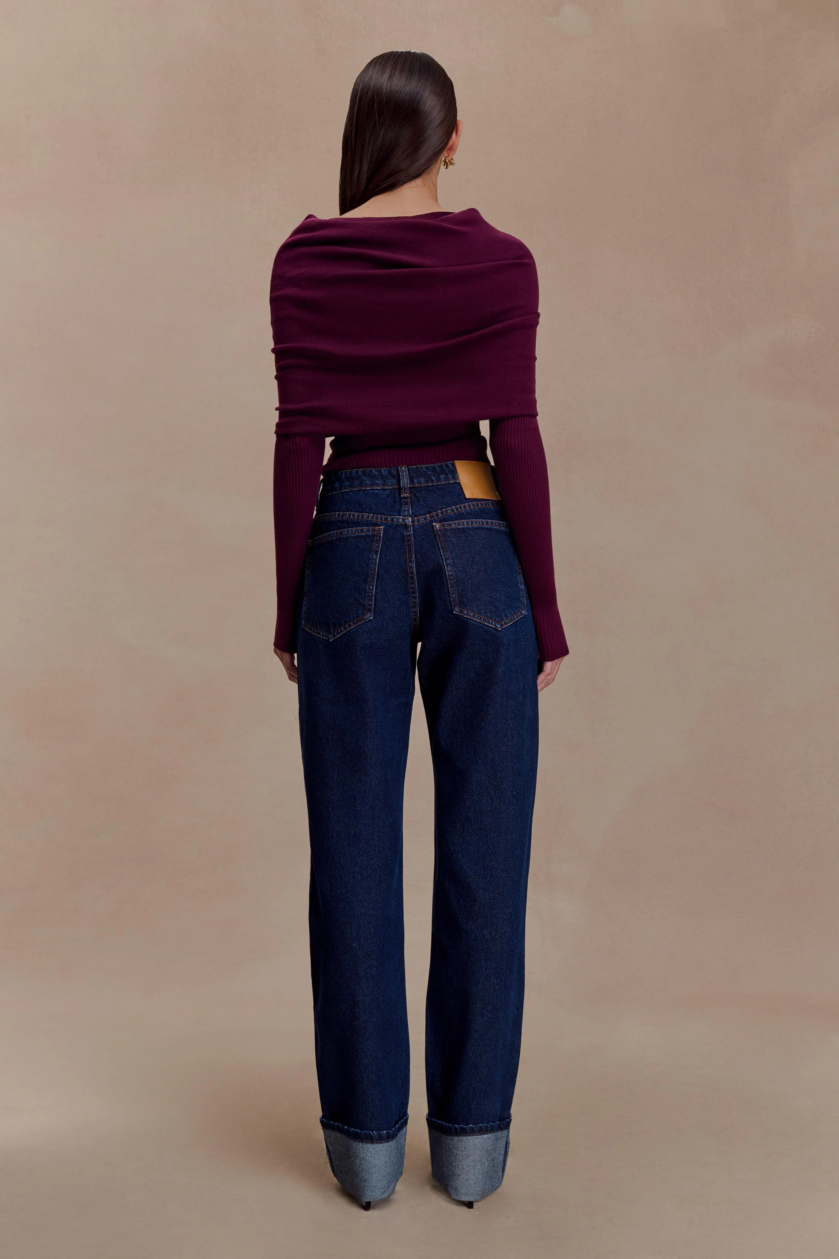 Kirralee Straight Leg Cuffed Jeans - Indigo Blue - Image 4