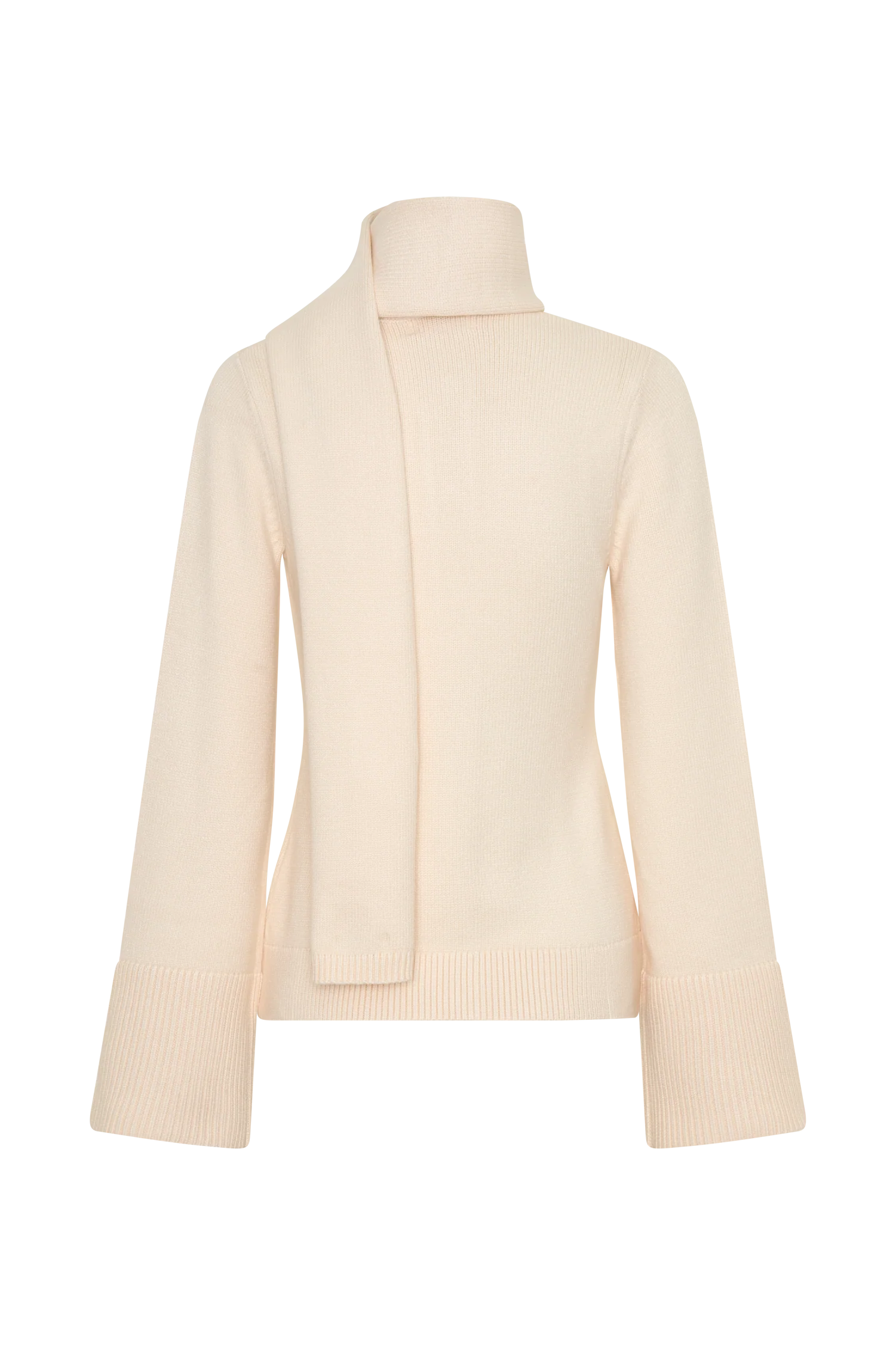 Lara Knit Cardigan With Scarf - Ivory - Image 8