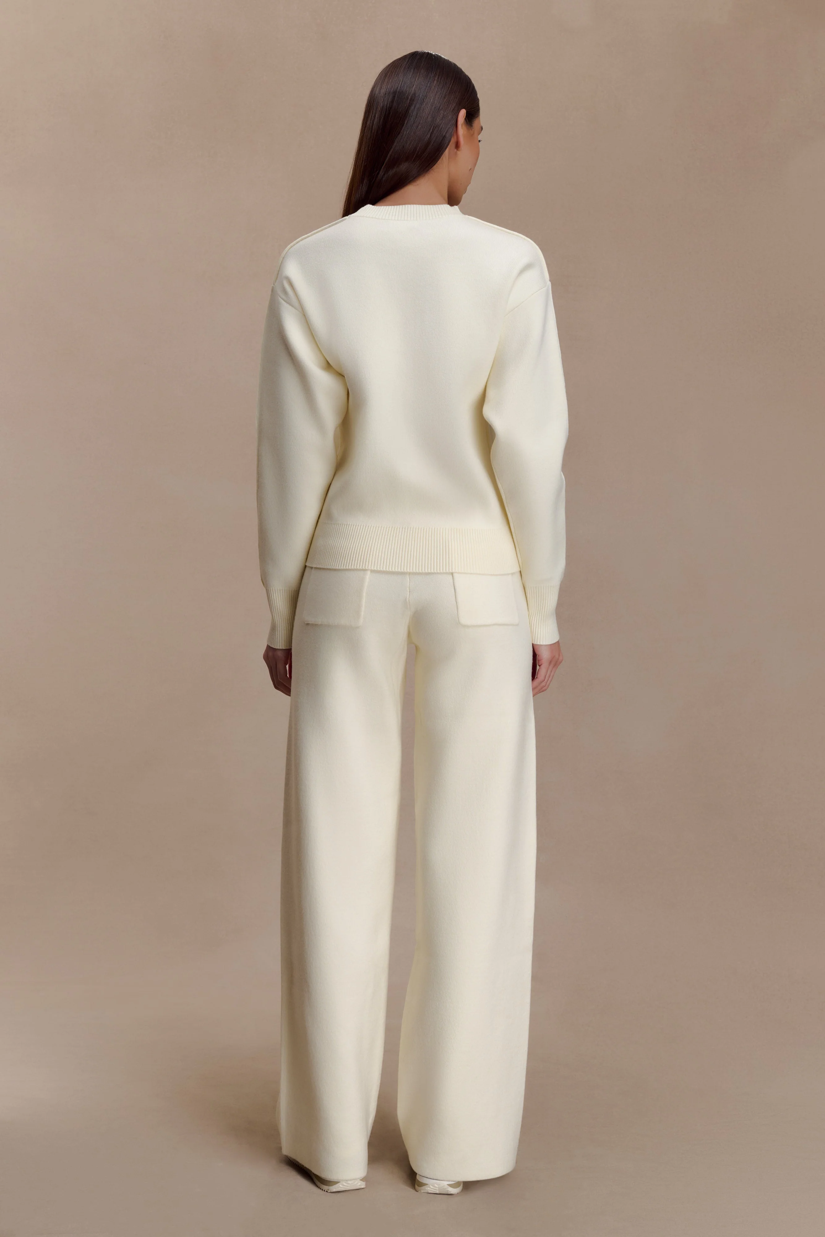 Lauren Knit Trouser - Ivory - Image 3
