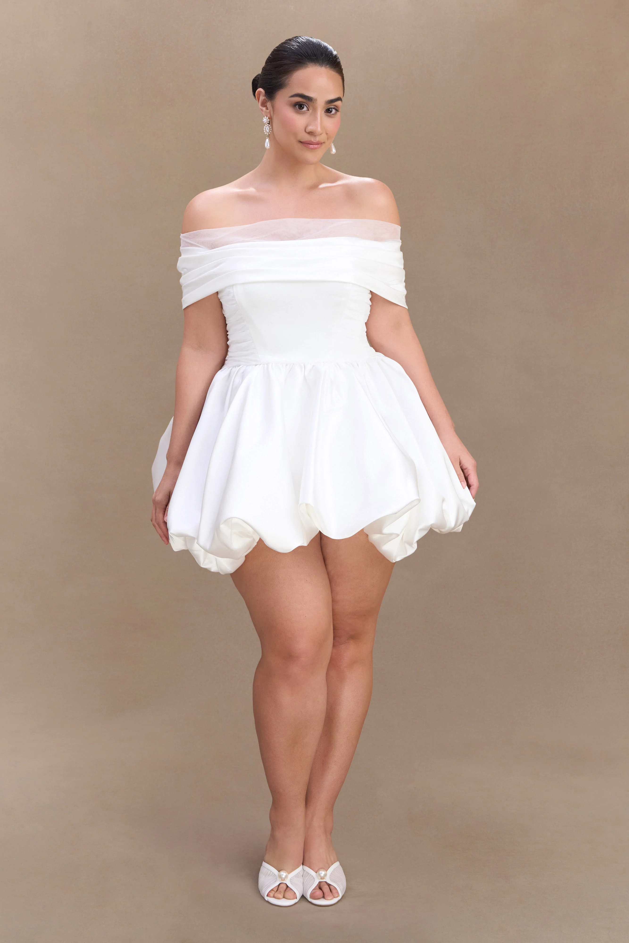 Lauretta Off Shoulder Mini Dress - White - Image 8