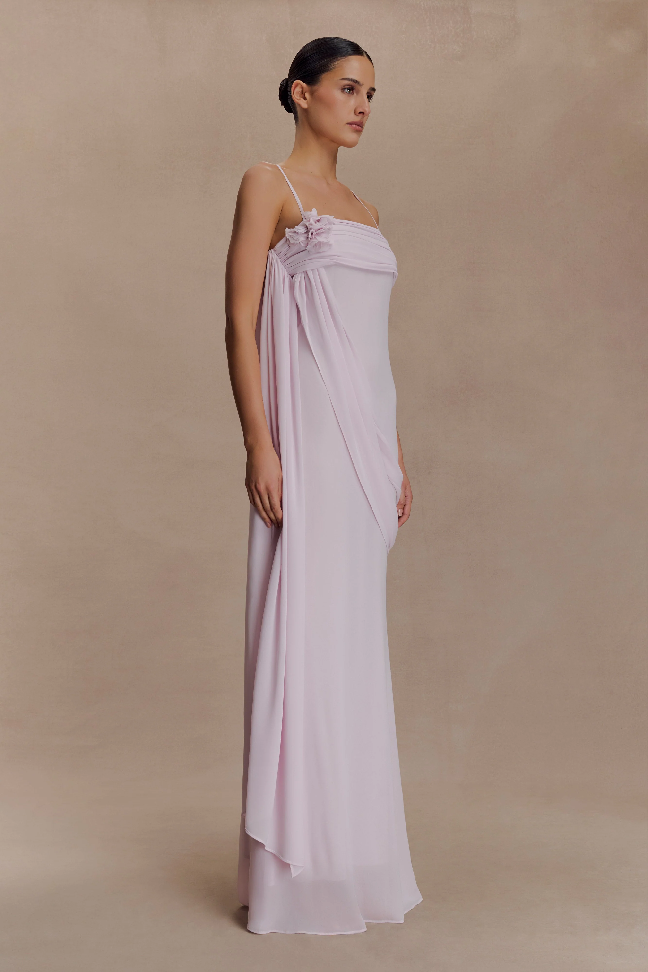 Leena Chiffon Maxi Dress - Light Lilac - Image 4