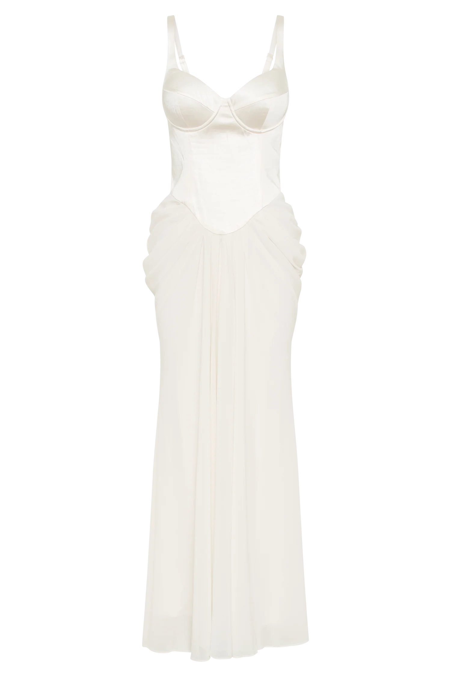 Leila Satin Corset Maxi Dress - Ivory - Image 9