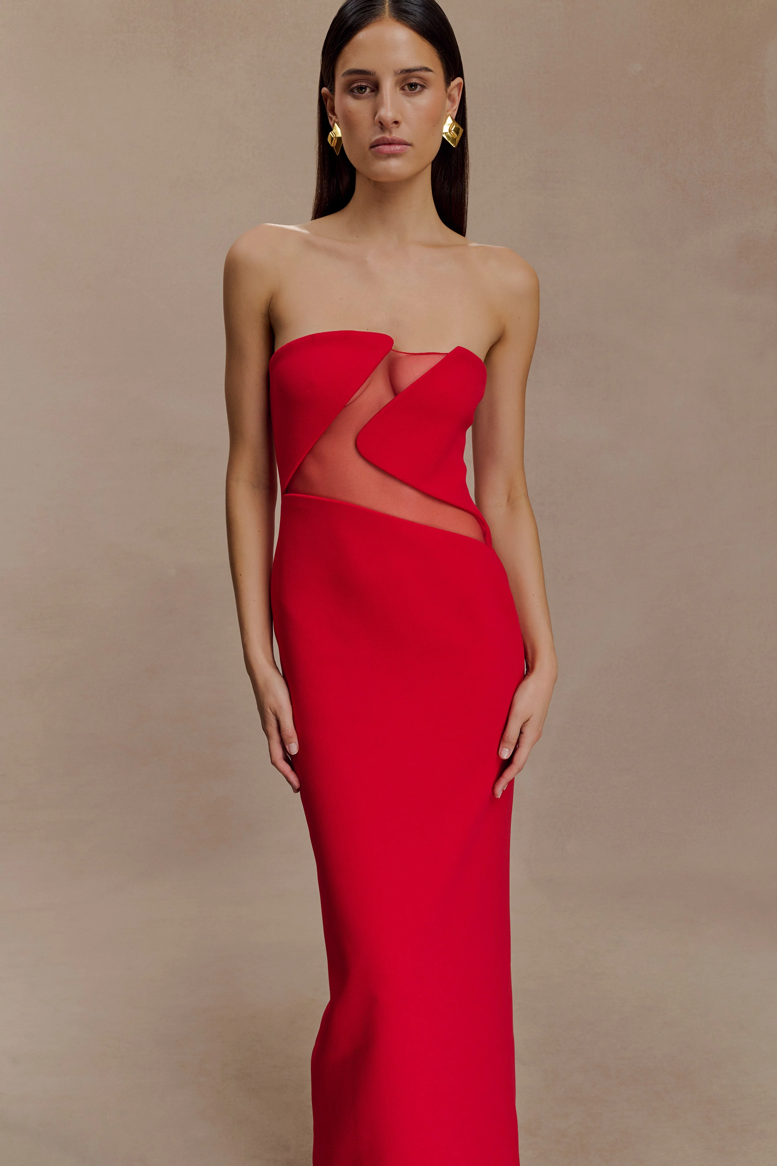 Lianne Strapless Maxi Dress - Red - Image 3