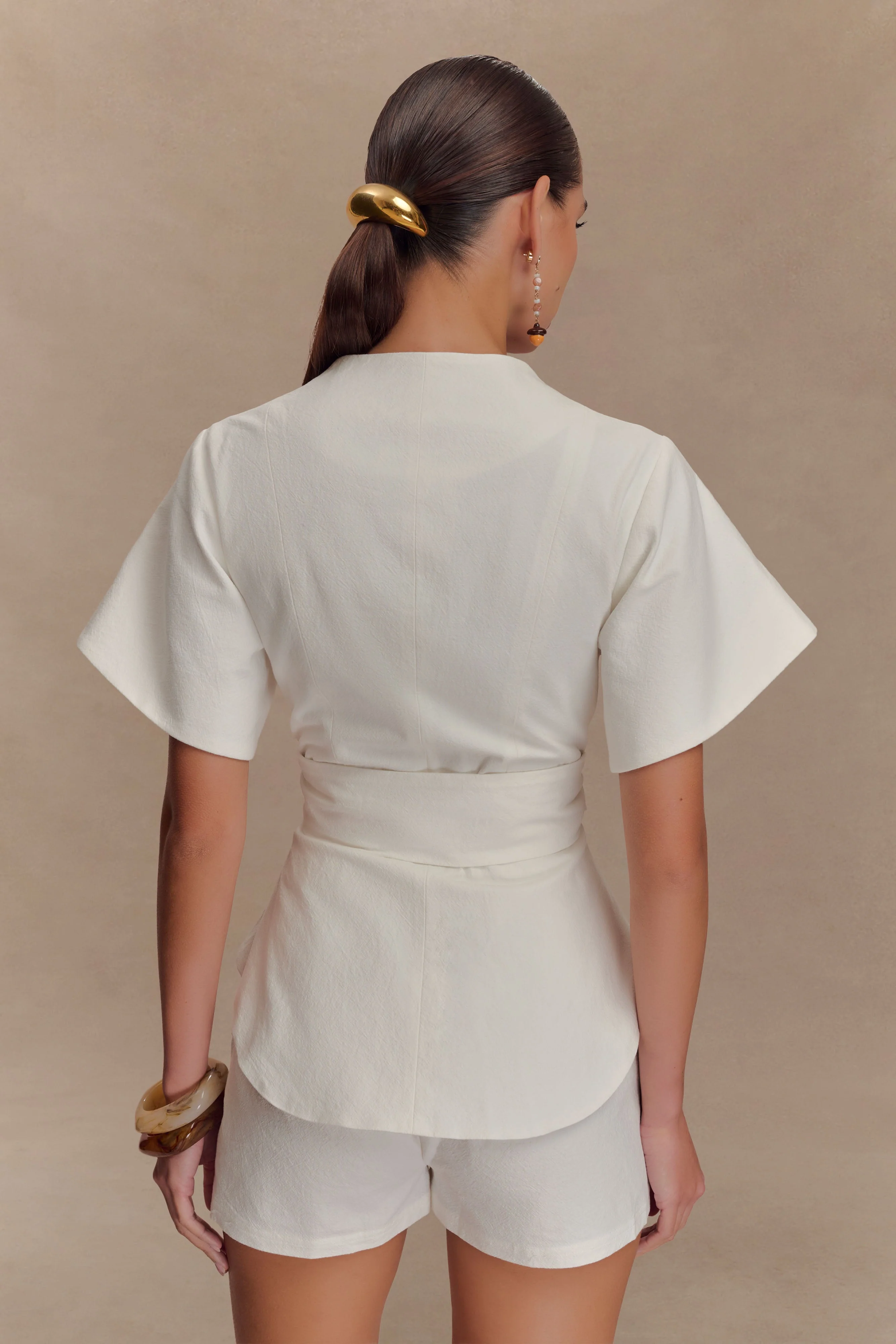 Liberty Cotton Shortsleeve Top - White - Image 2