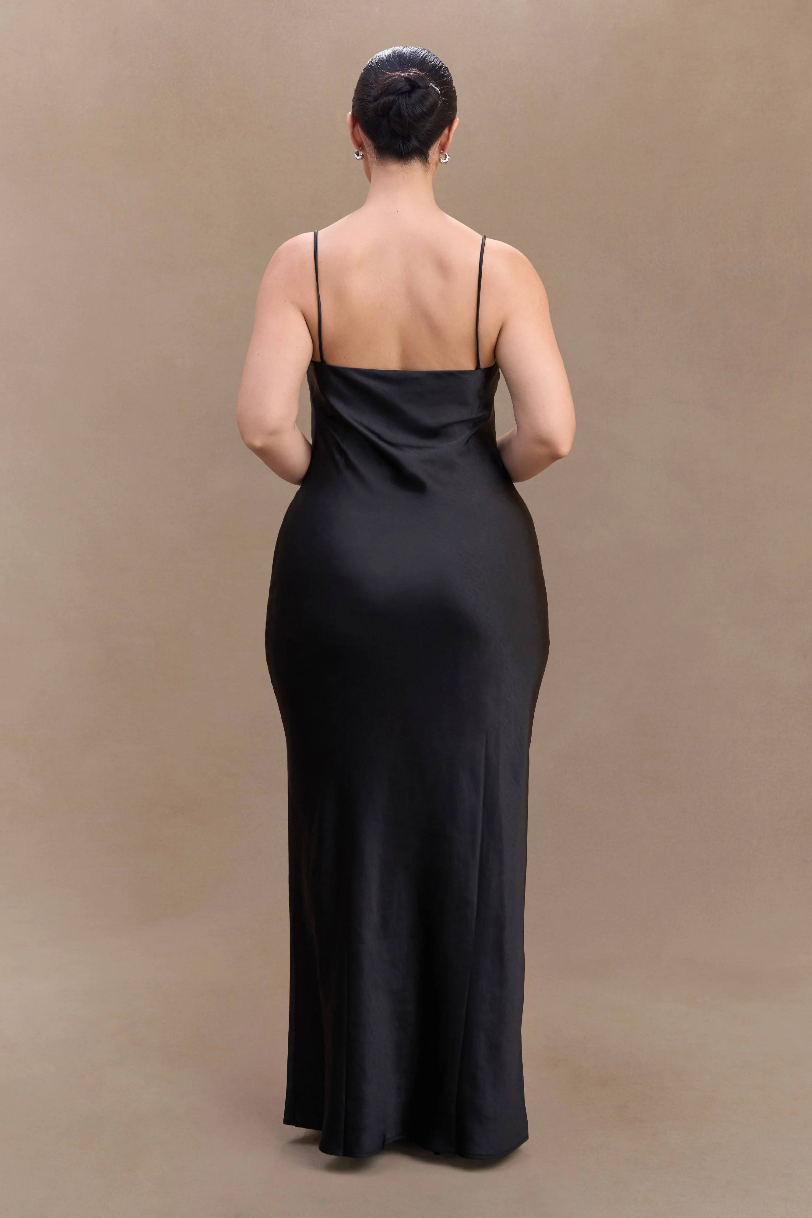 Lilly Sweetheart Satin Maxi Dress - Black - Image 6
