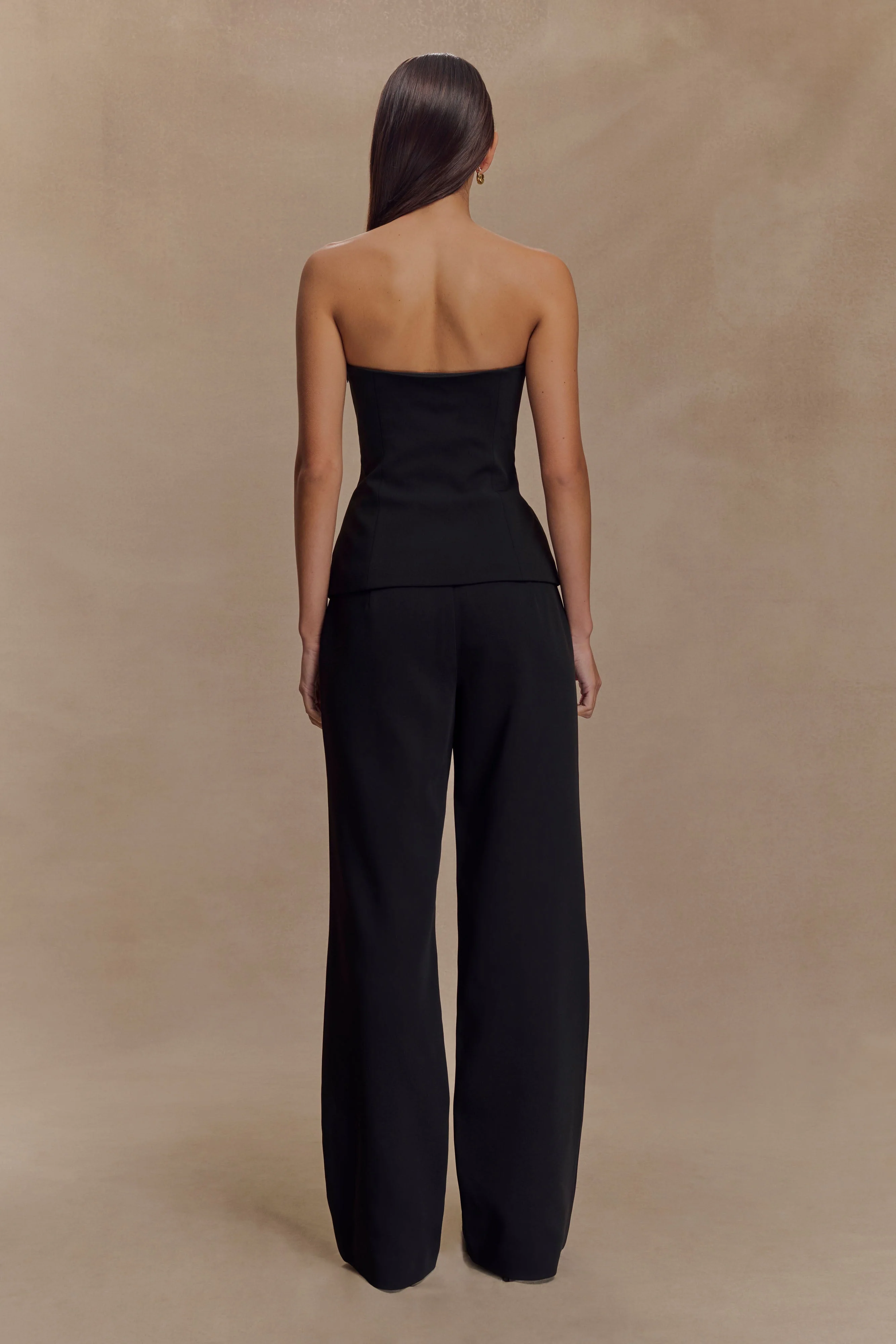 Lindie Strapless Suiting Top - Black - Image 7