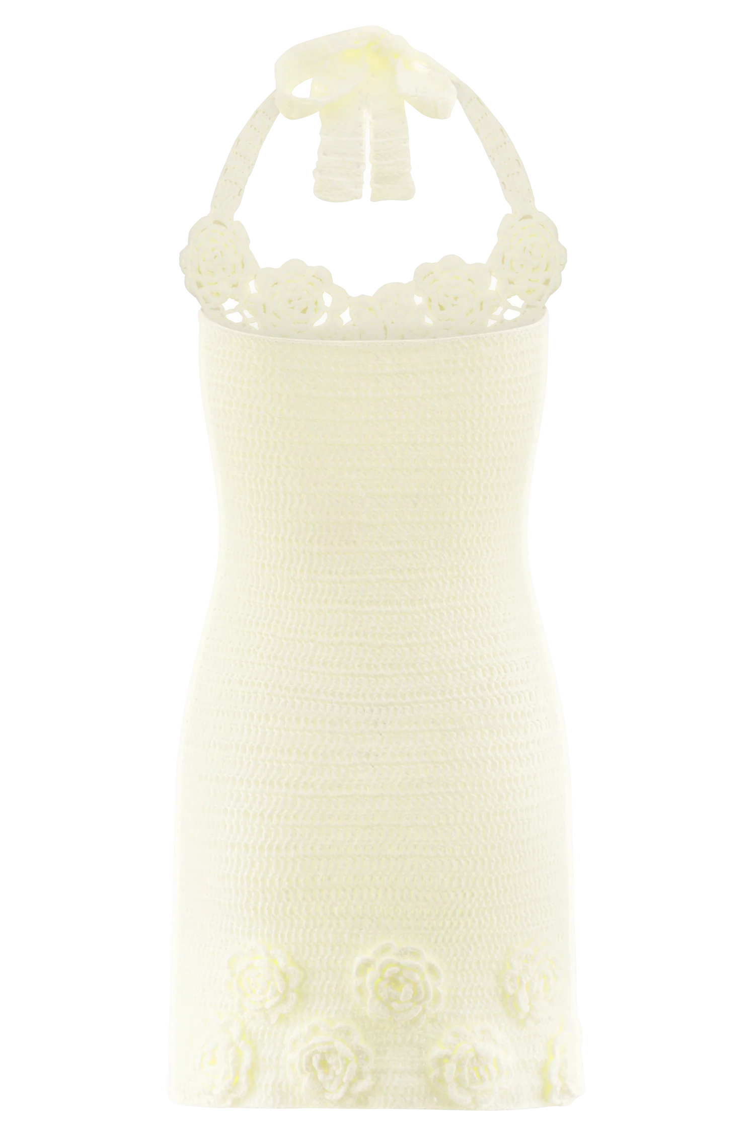 Liyah Floral Hand Crochet Mini Dress - Ivory - Image 8