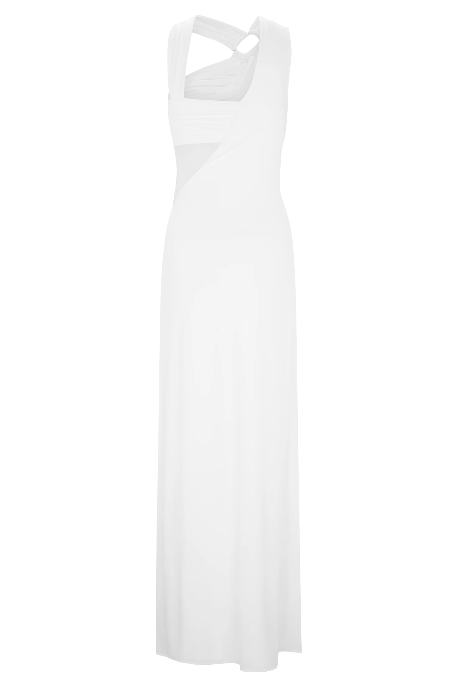 Lottie Slinky Maxi Dress With Split - White - Image 6