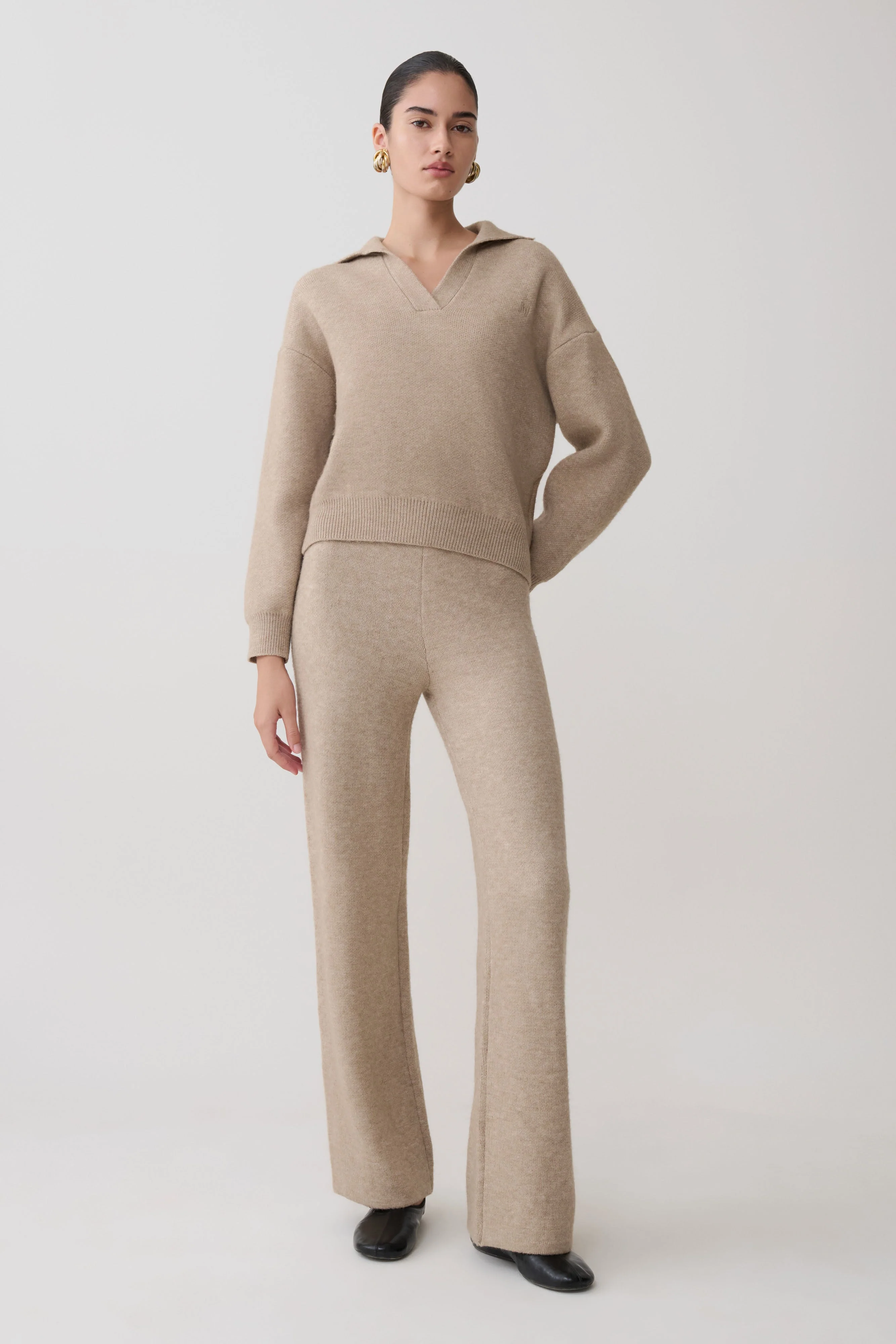 Luca Knit Jumper - Beige Marle - Image 3