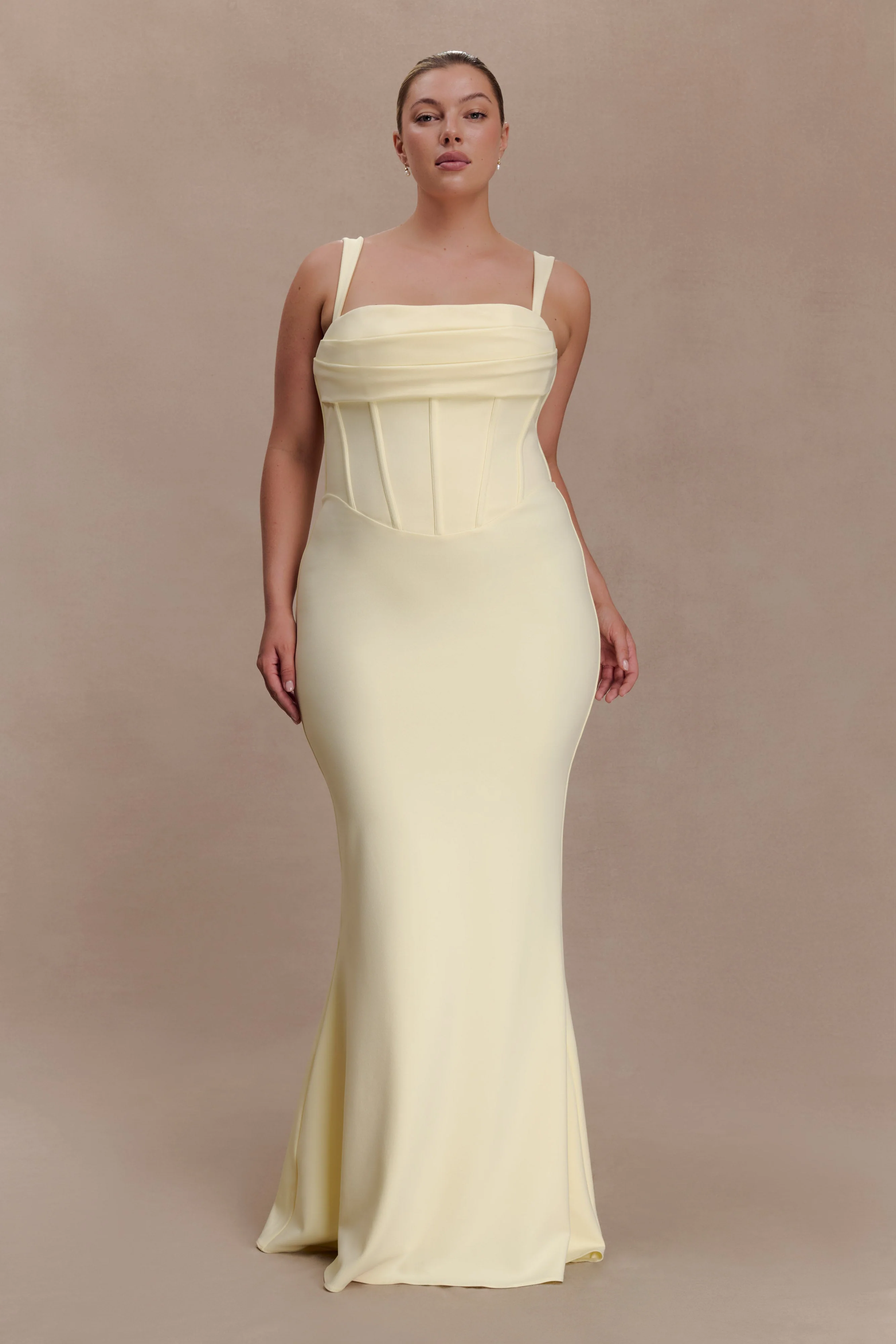 Luella Crepe Corset Maxi Dress - Lemon - Image 8
