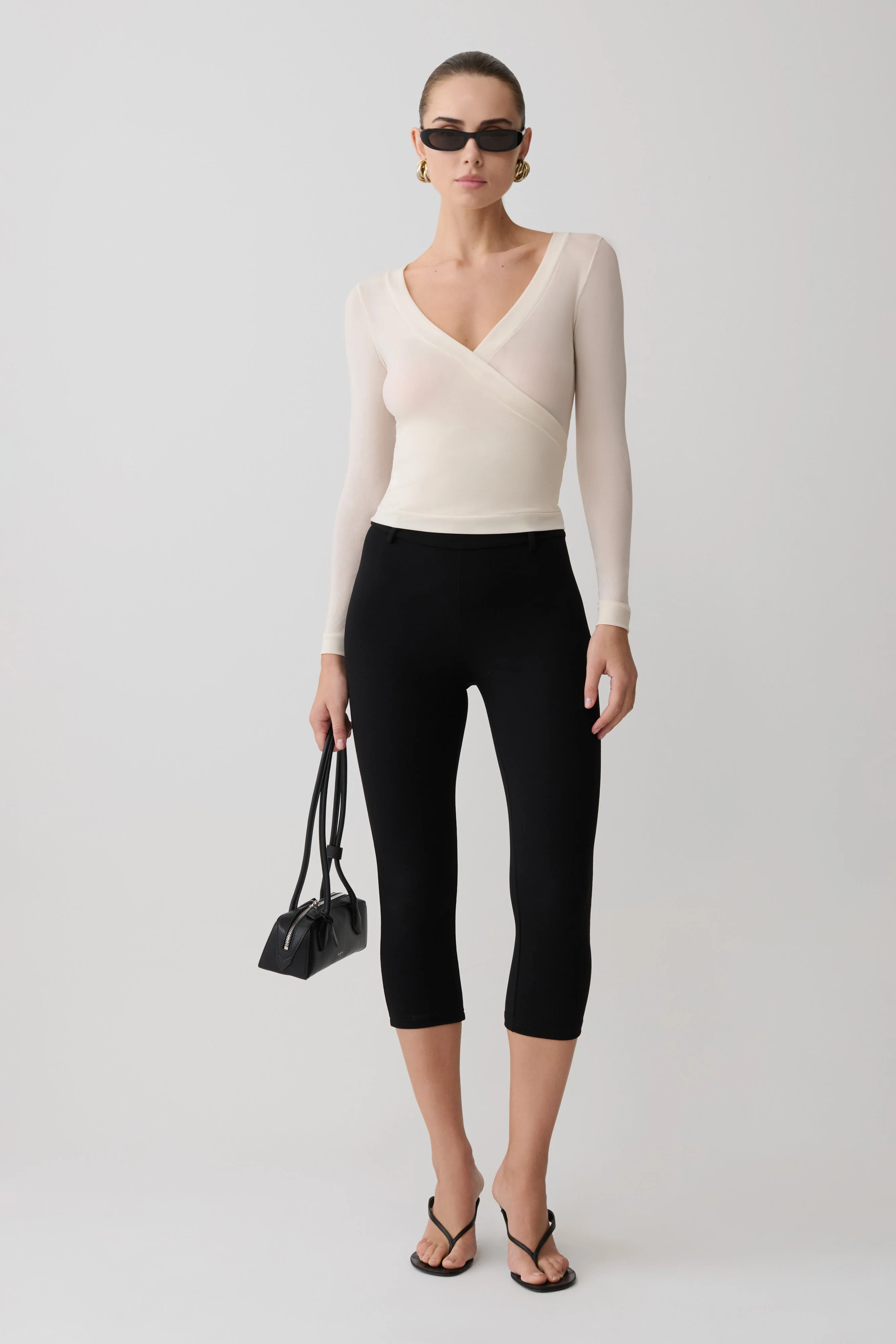 Lumi Long Sleeve Mesh Top - Bone - Image 4