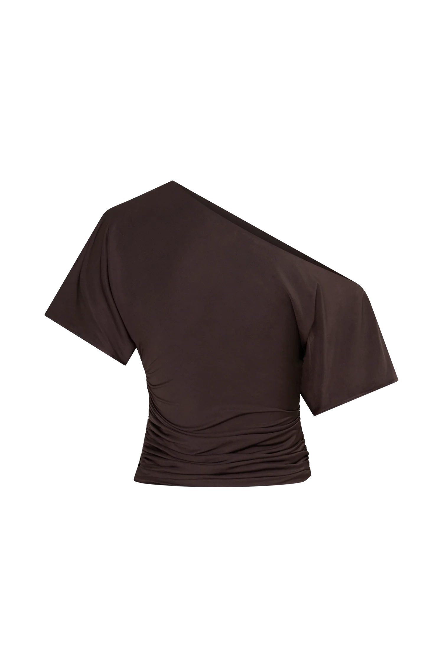 Luu Off Shoulder Slinky Top - Dark Chocolate - Image 8