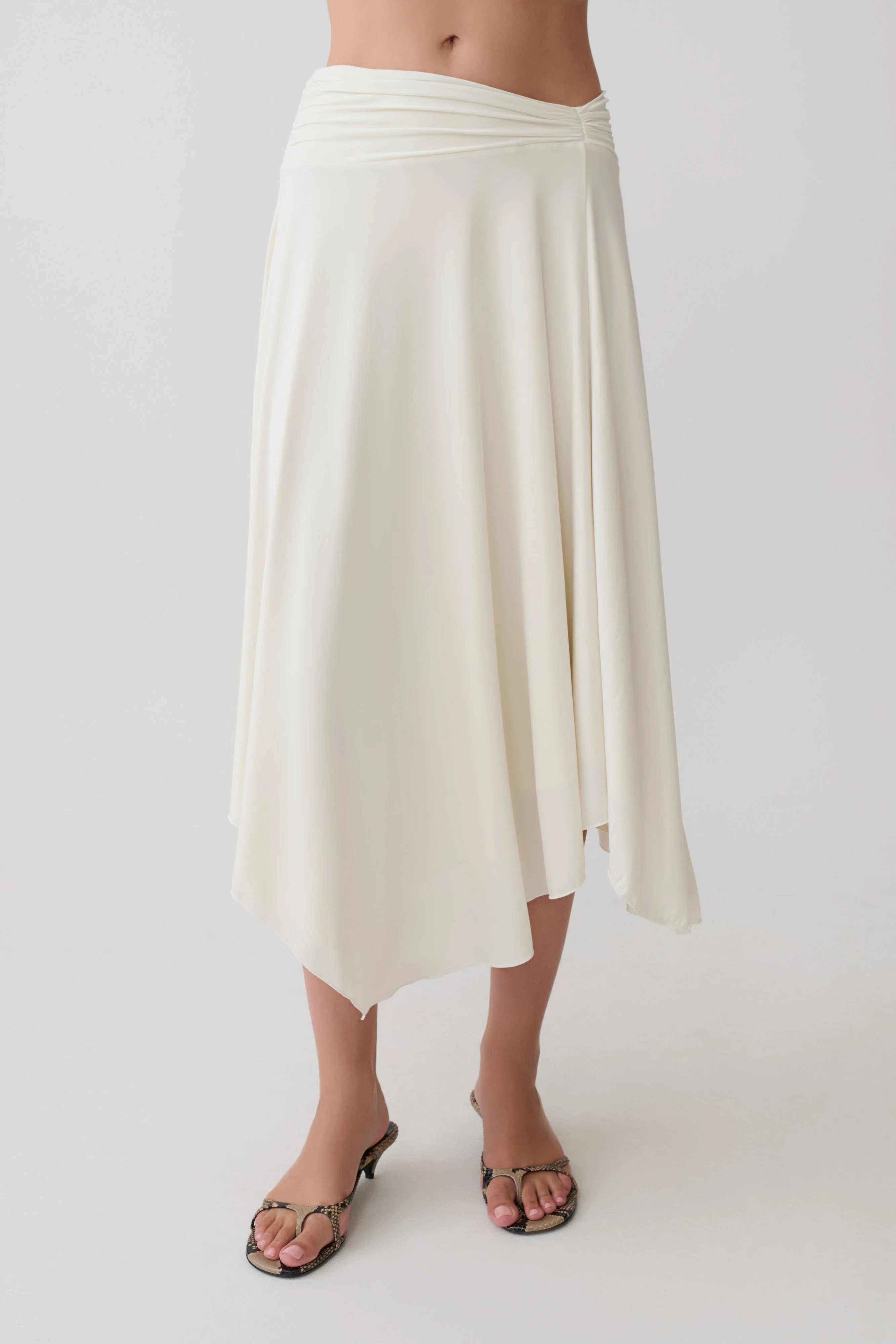 Luu Slinky Midi Skirt - Ivory - Image 7