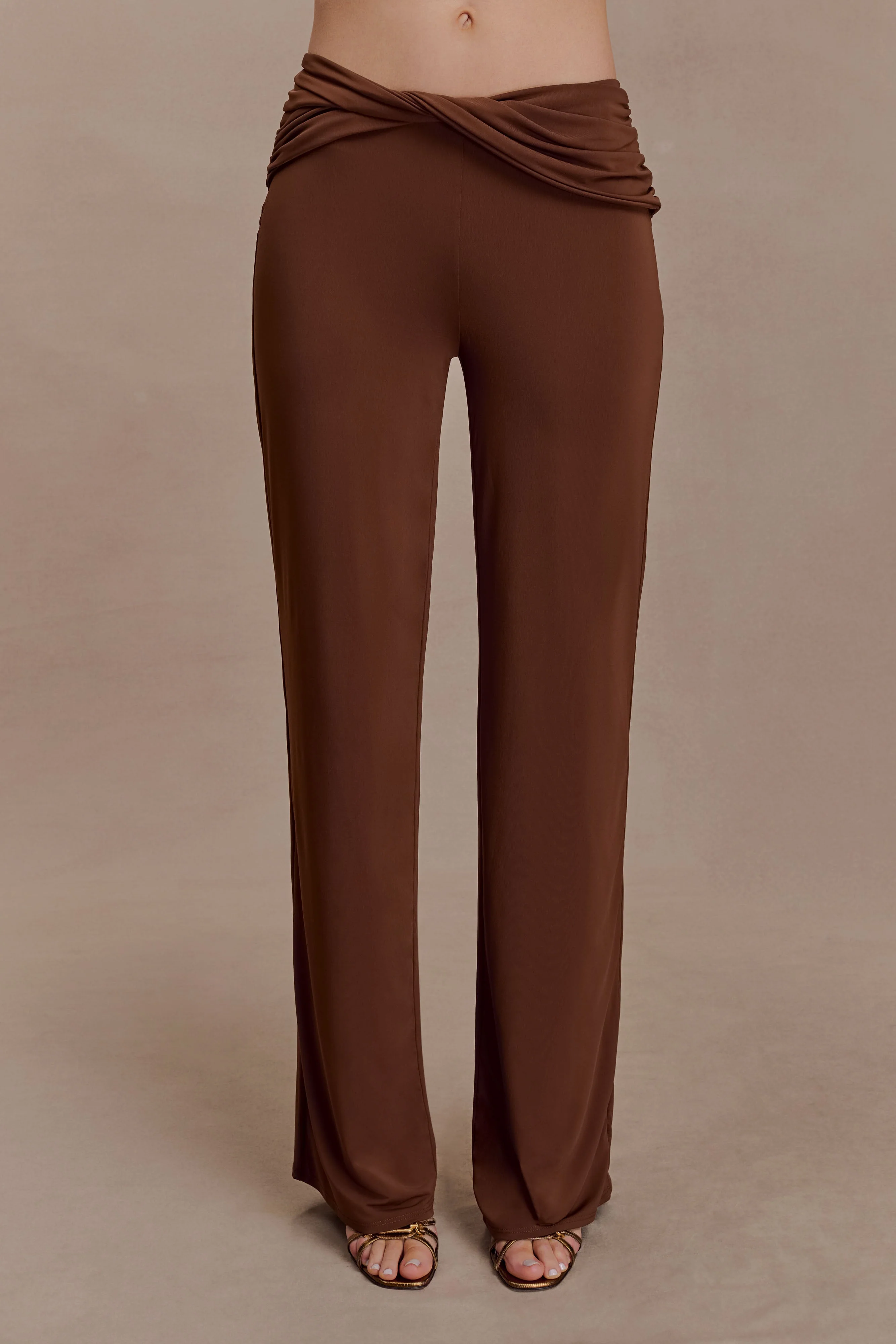Lydia Slinky Straight Leg Pants - Chocolate - Image 7