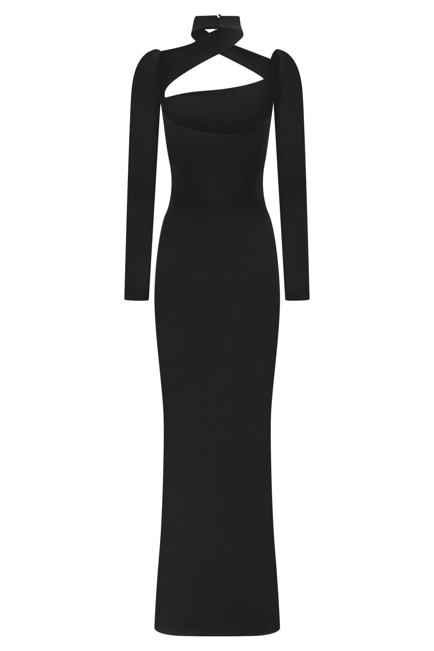 Lyndon Long Sleeve Slinky Maxi Dress - Black - Image 7