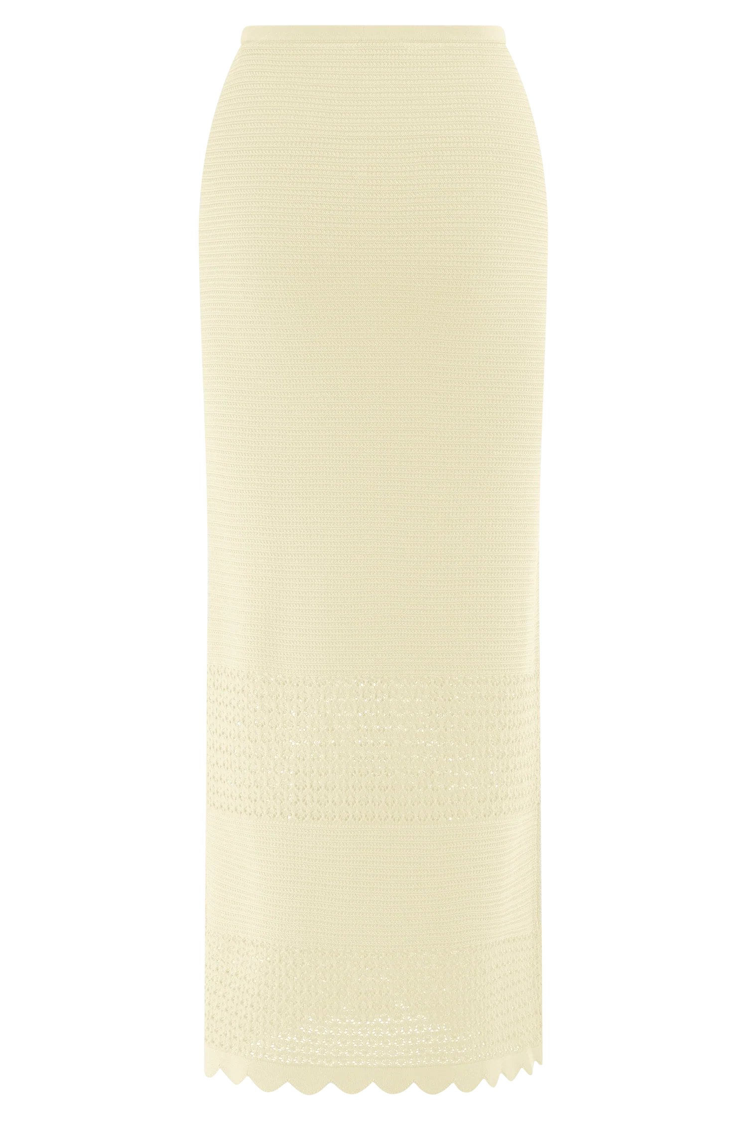 Madeline Scallop Knit Midi Skirt - Ivory - Image 10