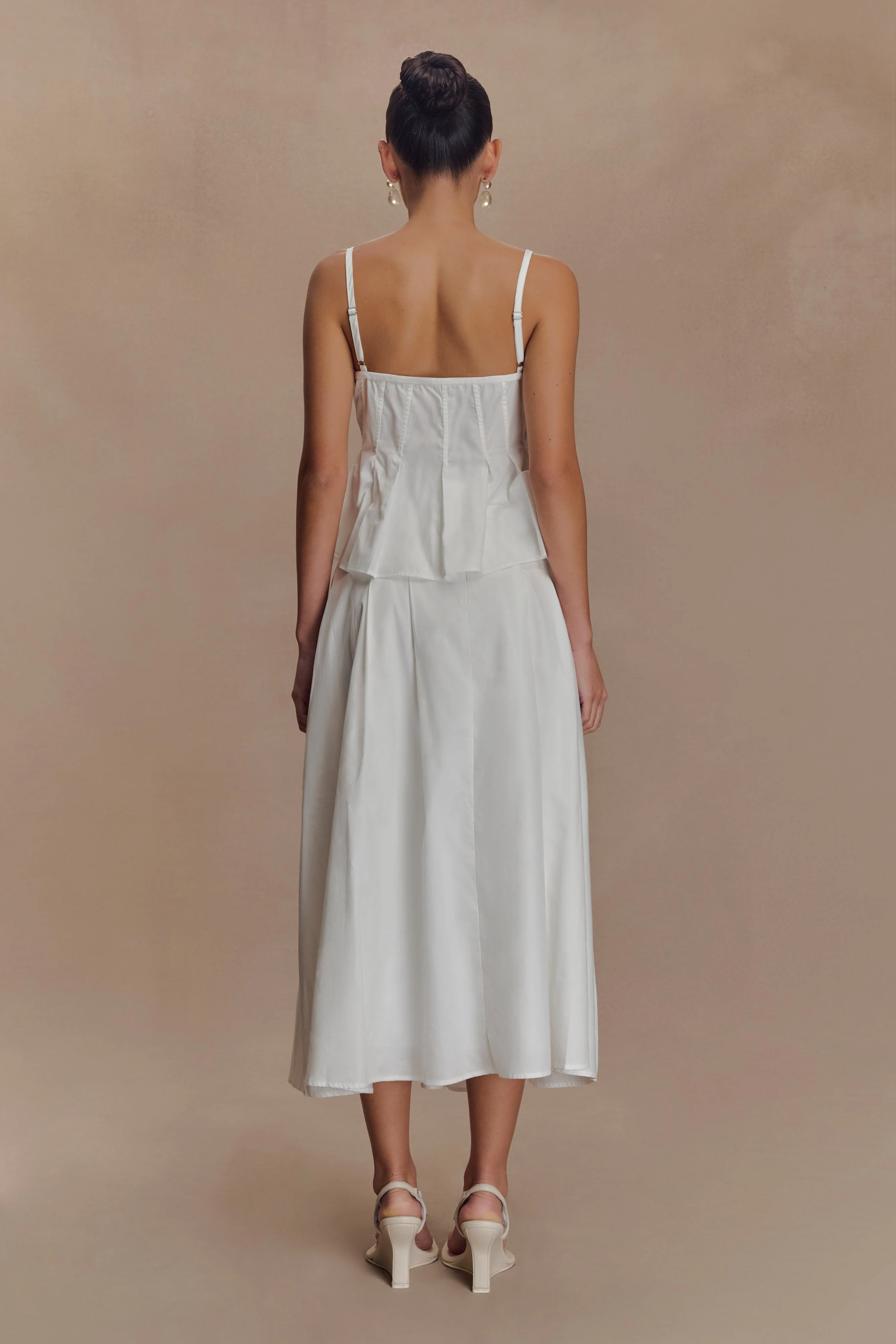 Mae A-Line Midi Skirt - White - Image 2