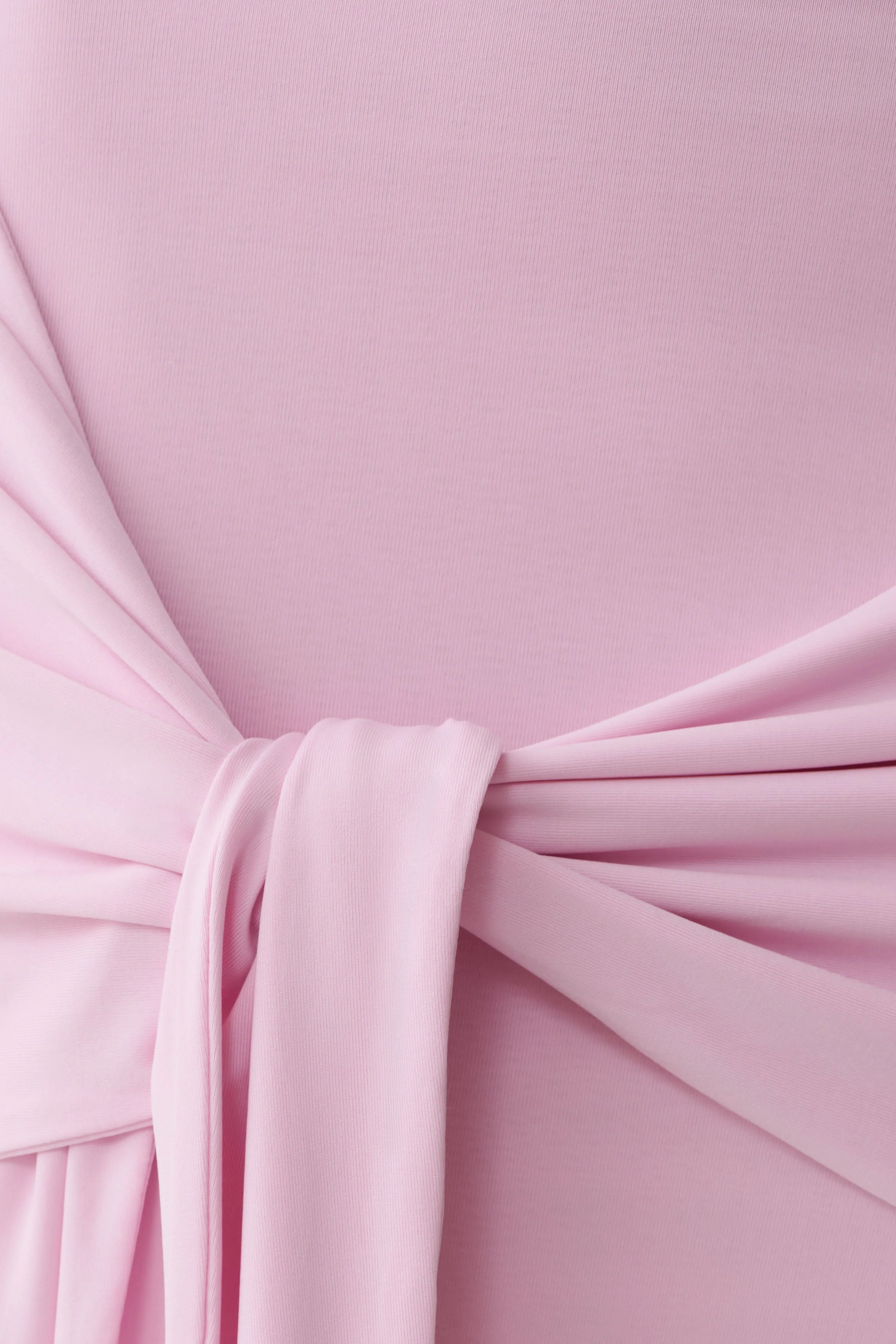 Maiara Shortsleeve Slinky Tie Mini Dress - Pink - Image 9