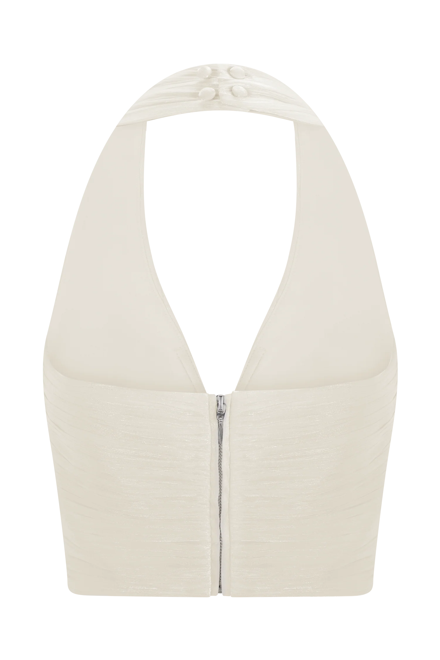 Makena Gathered V Neck Top - Opal White - Image 10