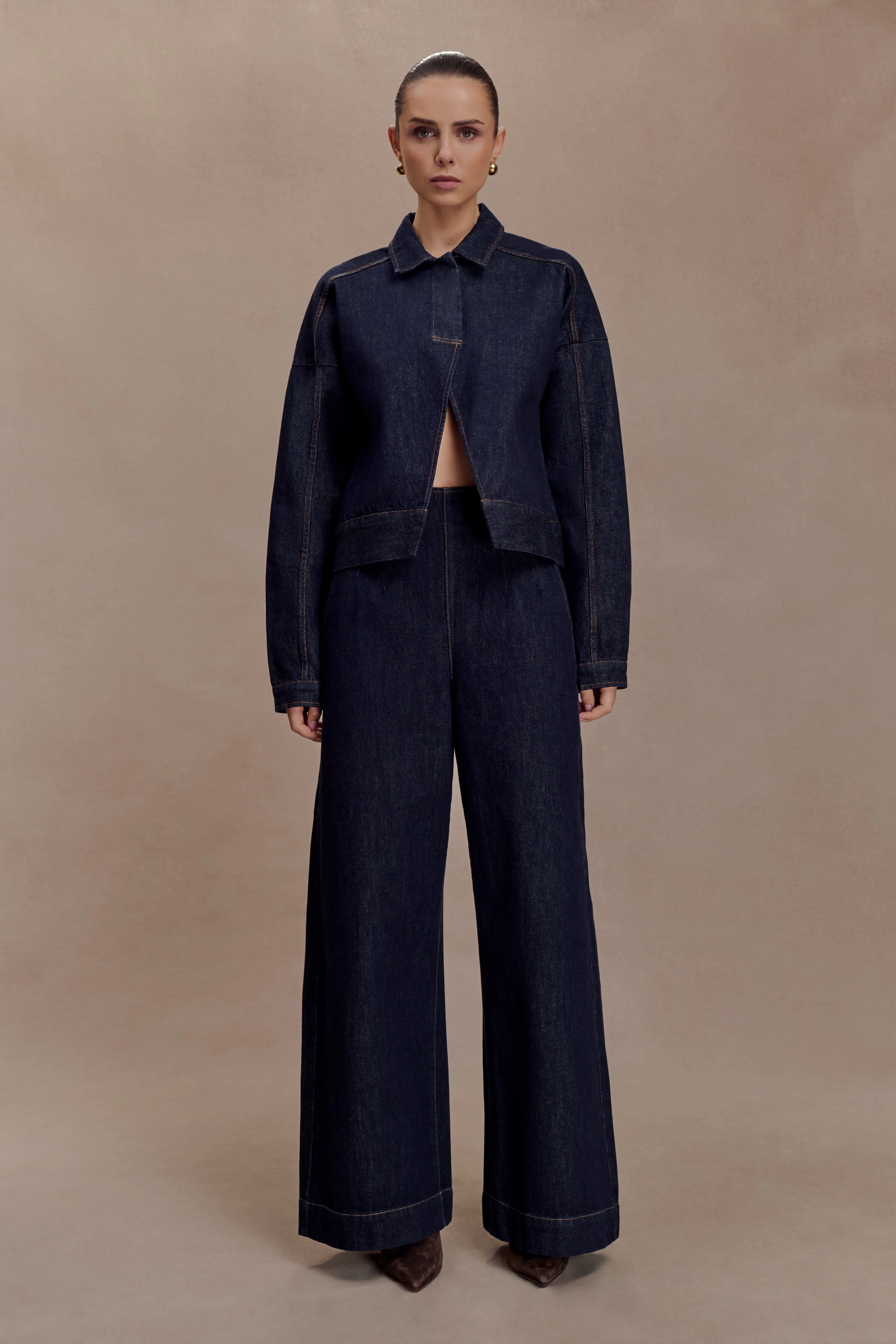 Maral High Waisted Dart Jeans - Washed Indigo Blue - Image 6