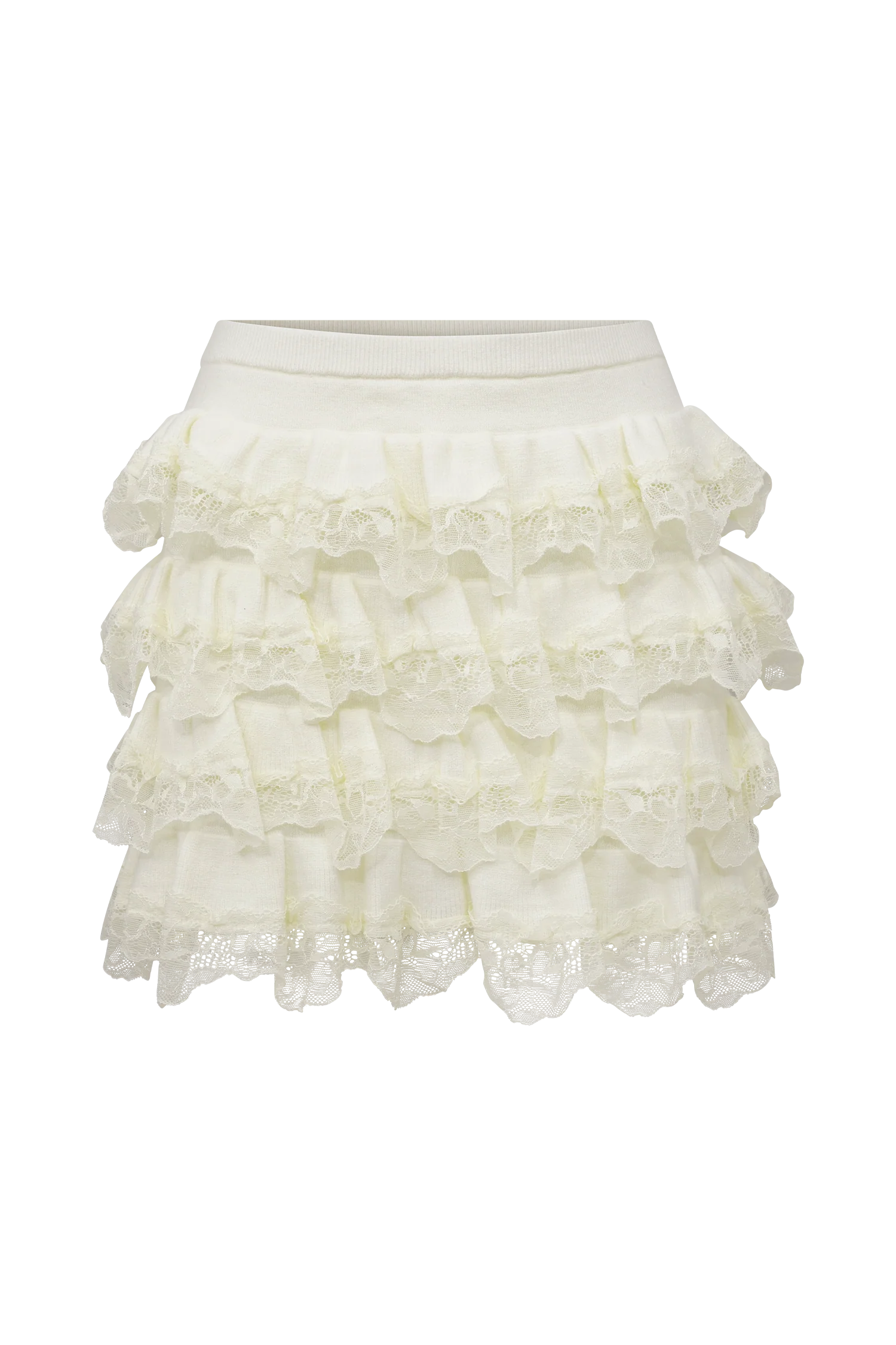 Margaret Lace Ruffle Mini Skort - Cream - Image 9