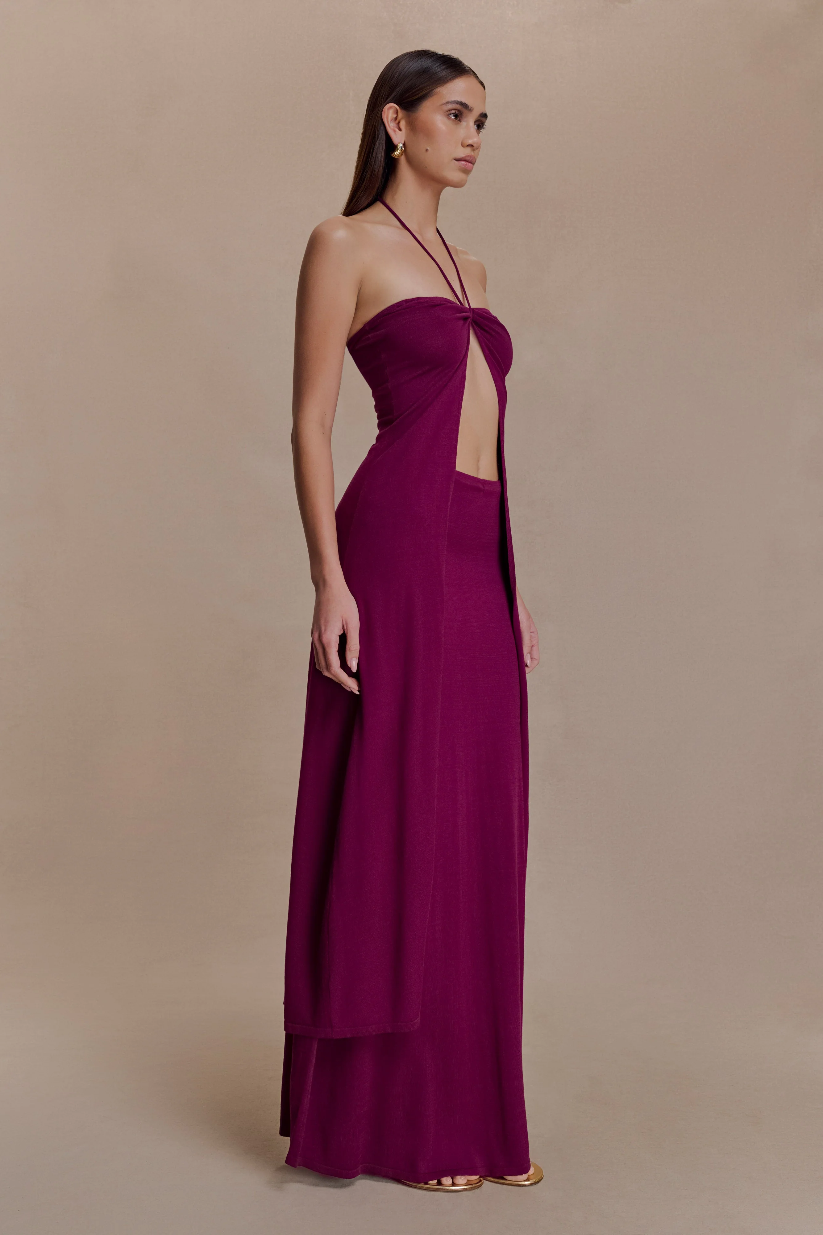 Marimae Long Knit Top - Plum - Image 4