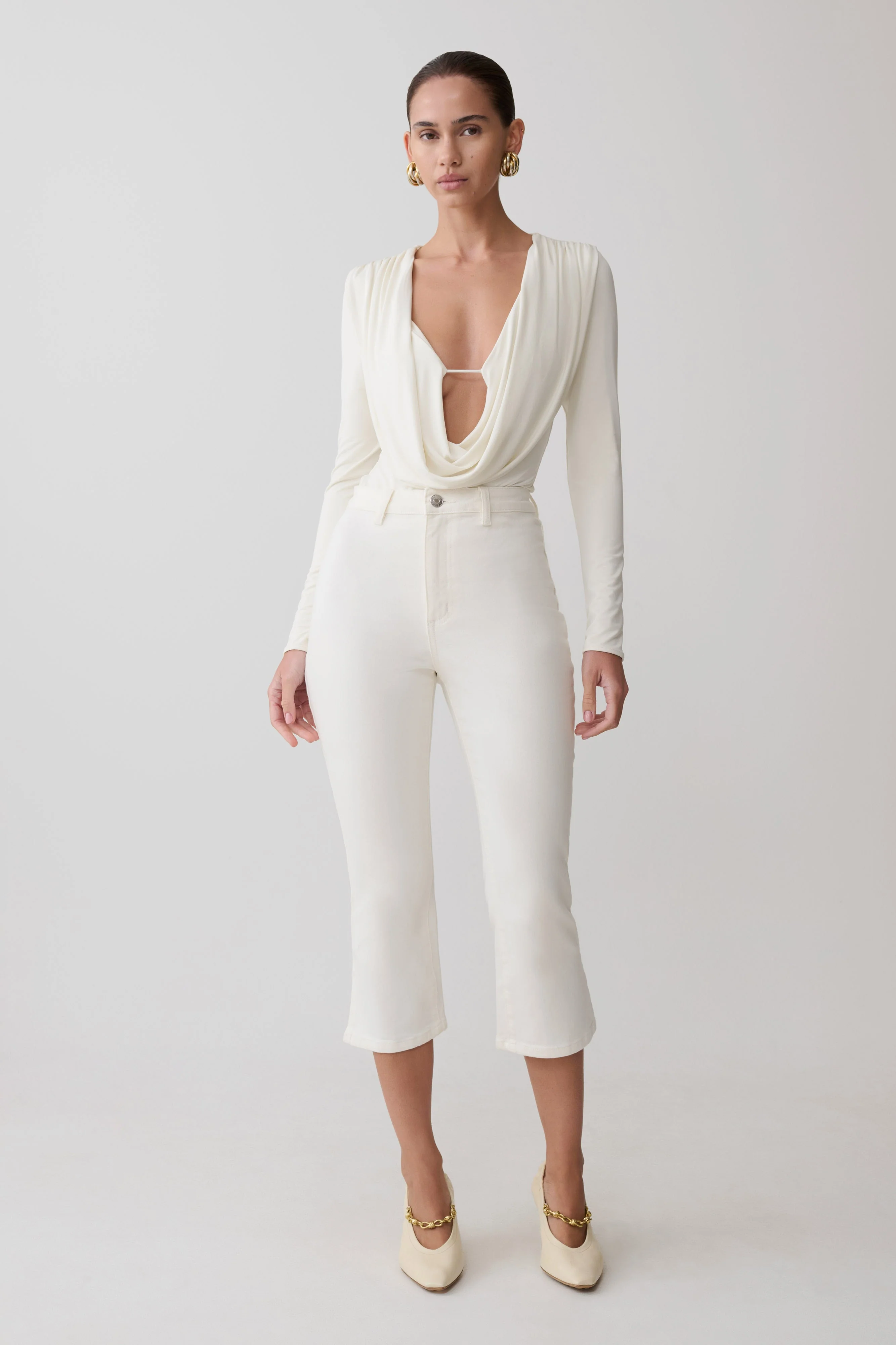 Mary Denim Capris - White - Image 8