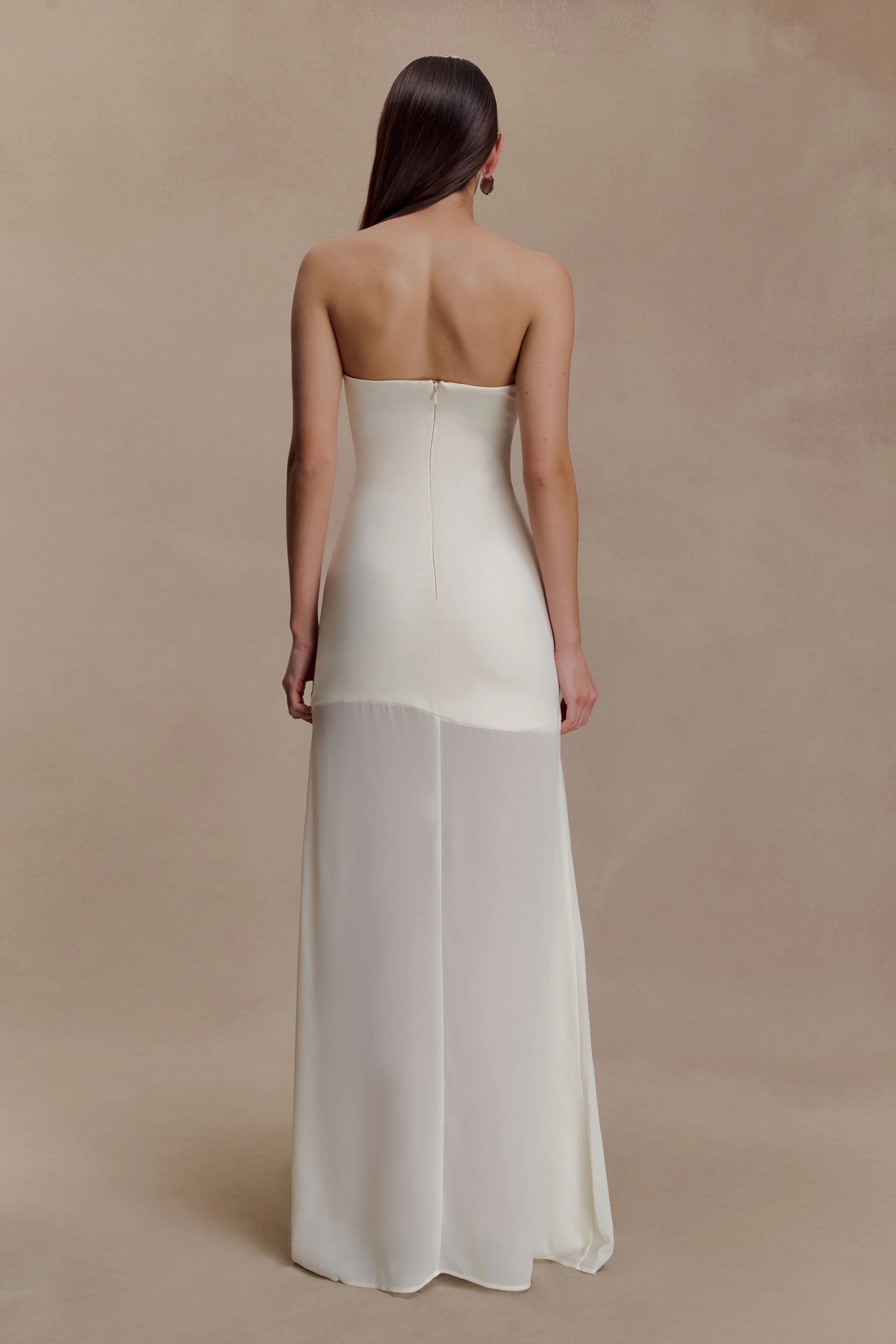 Mason Crepe And Chiffon Maxi Dress - Ivory - Image 2