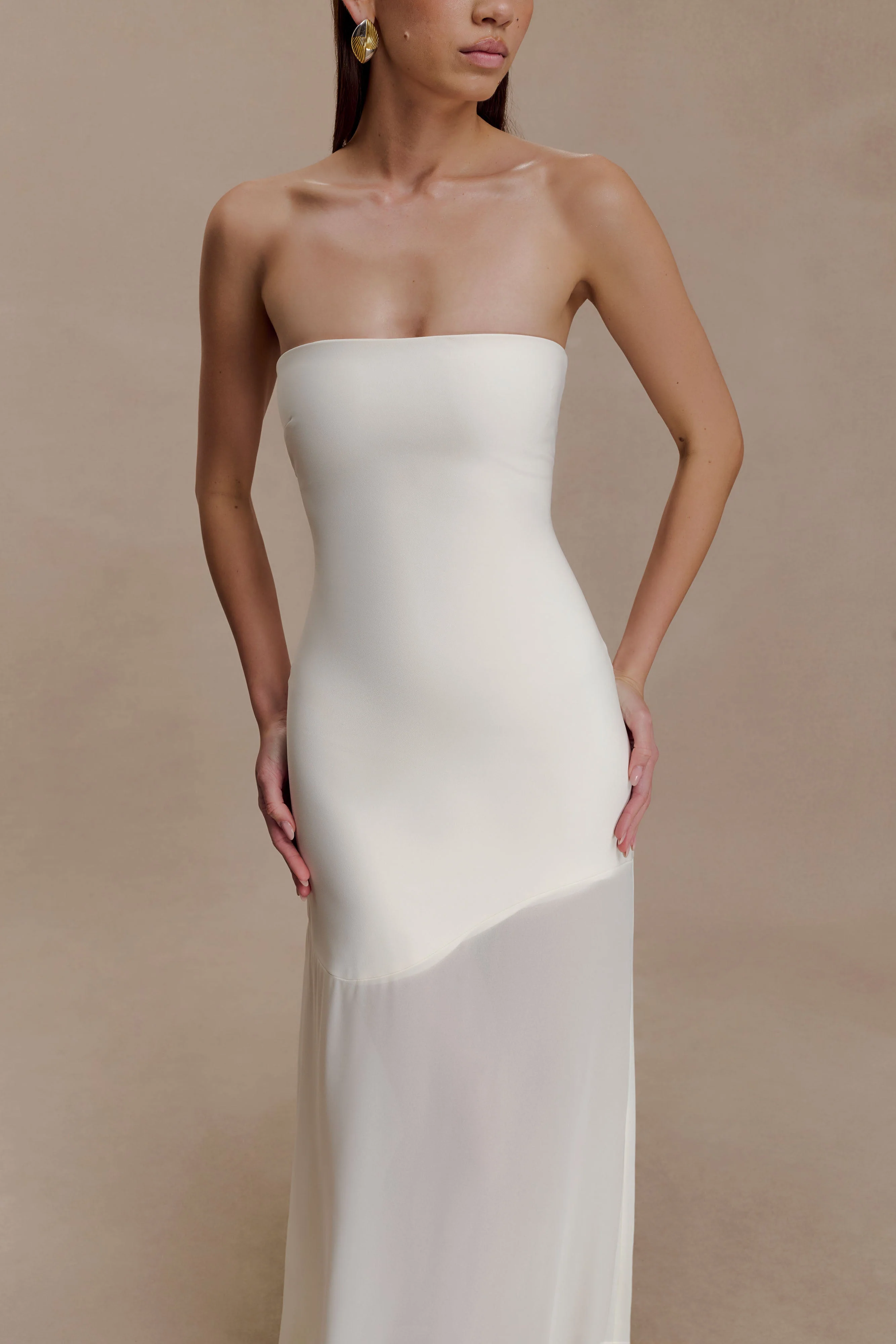 Mason Crepe And Chiffon Maxi Dress - Ivory - Image 3