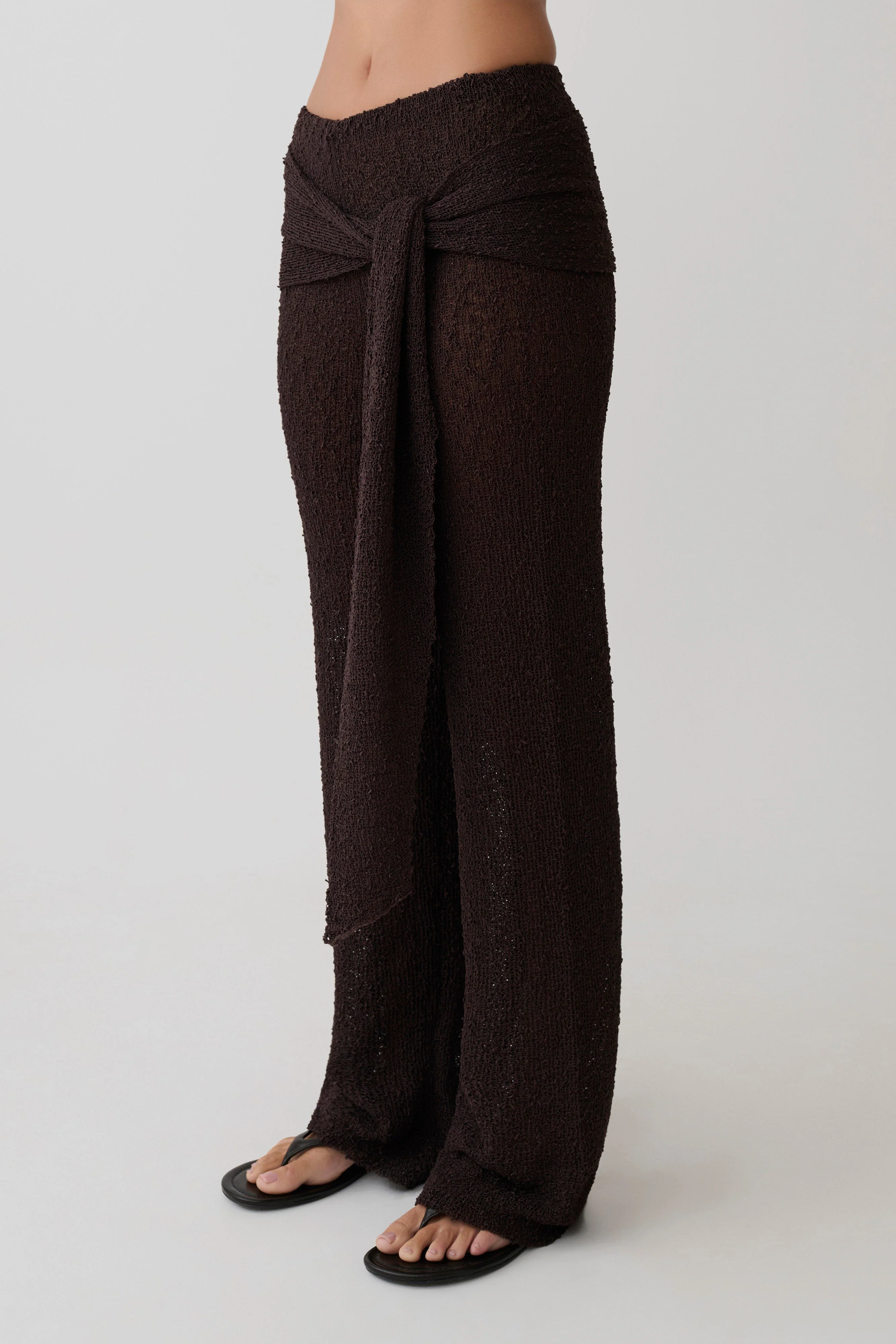 Mattais Boucle Knit Pants - Dark Chocolate - Image 4