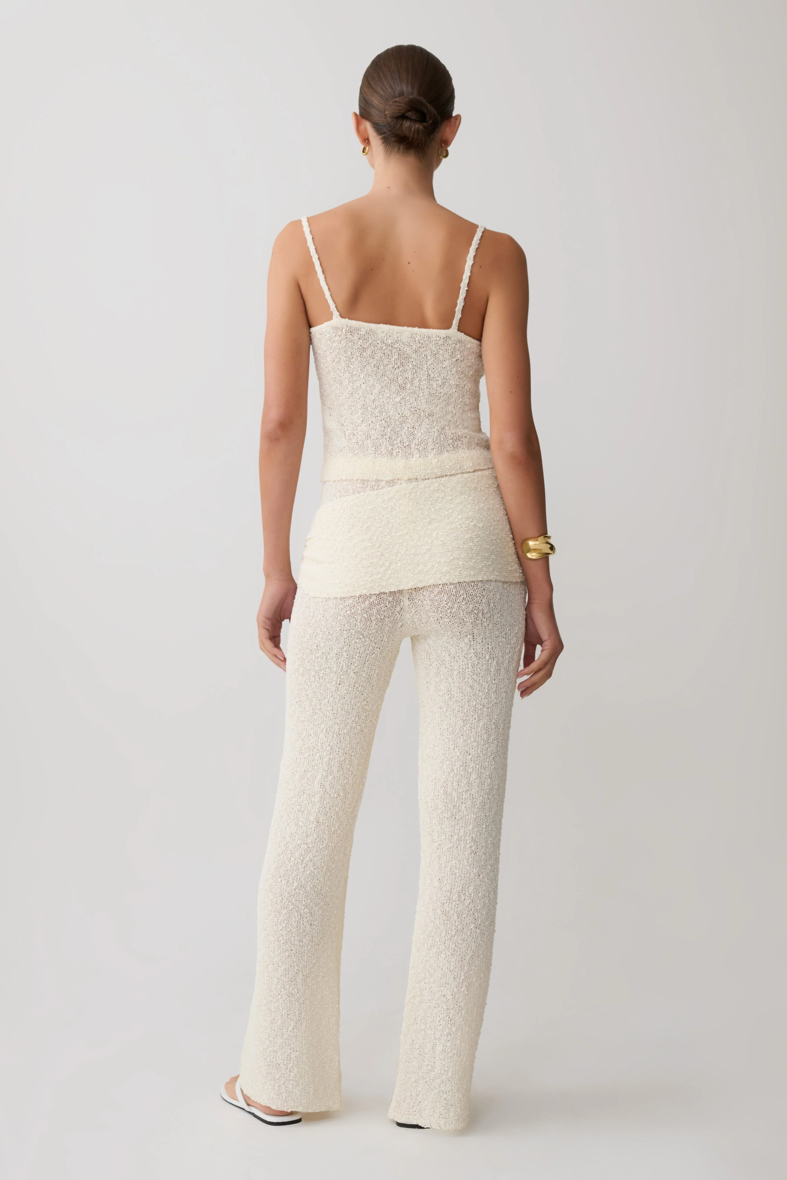 Mattais Boucle Knit Pants - Ivory - Image 2
