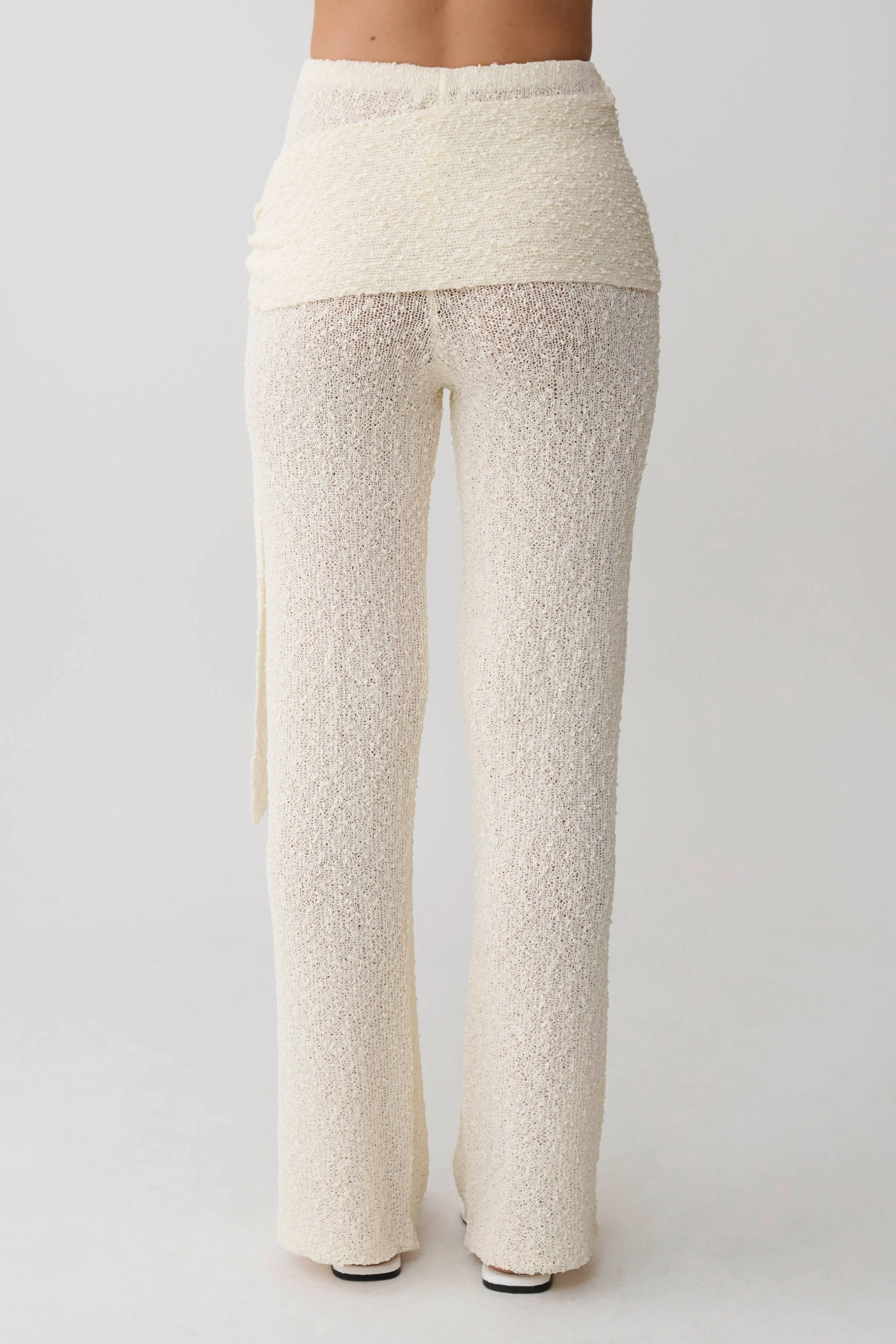 Mattais Boucle Knit Pants - Ivory - Image 5