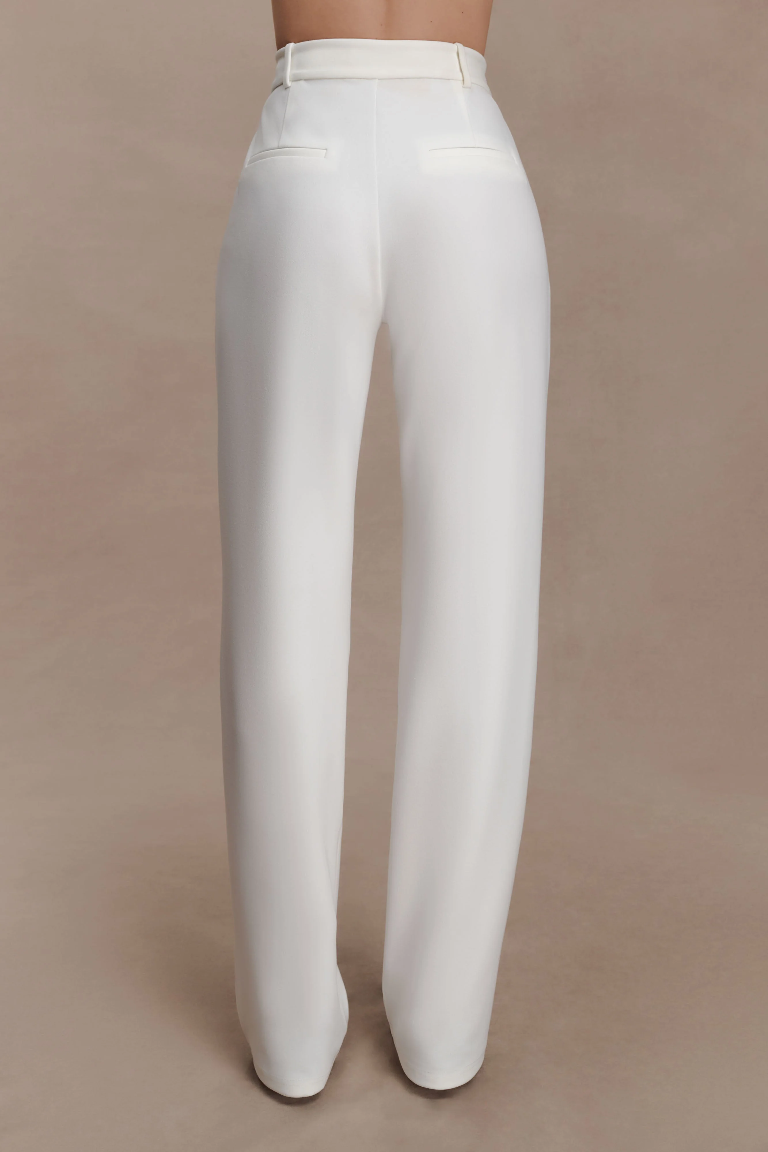 Maude Crepe Straight Leg Pants - Ivory - Image 5