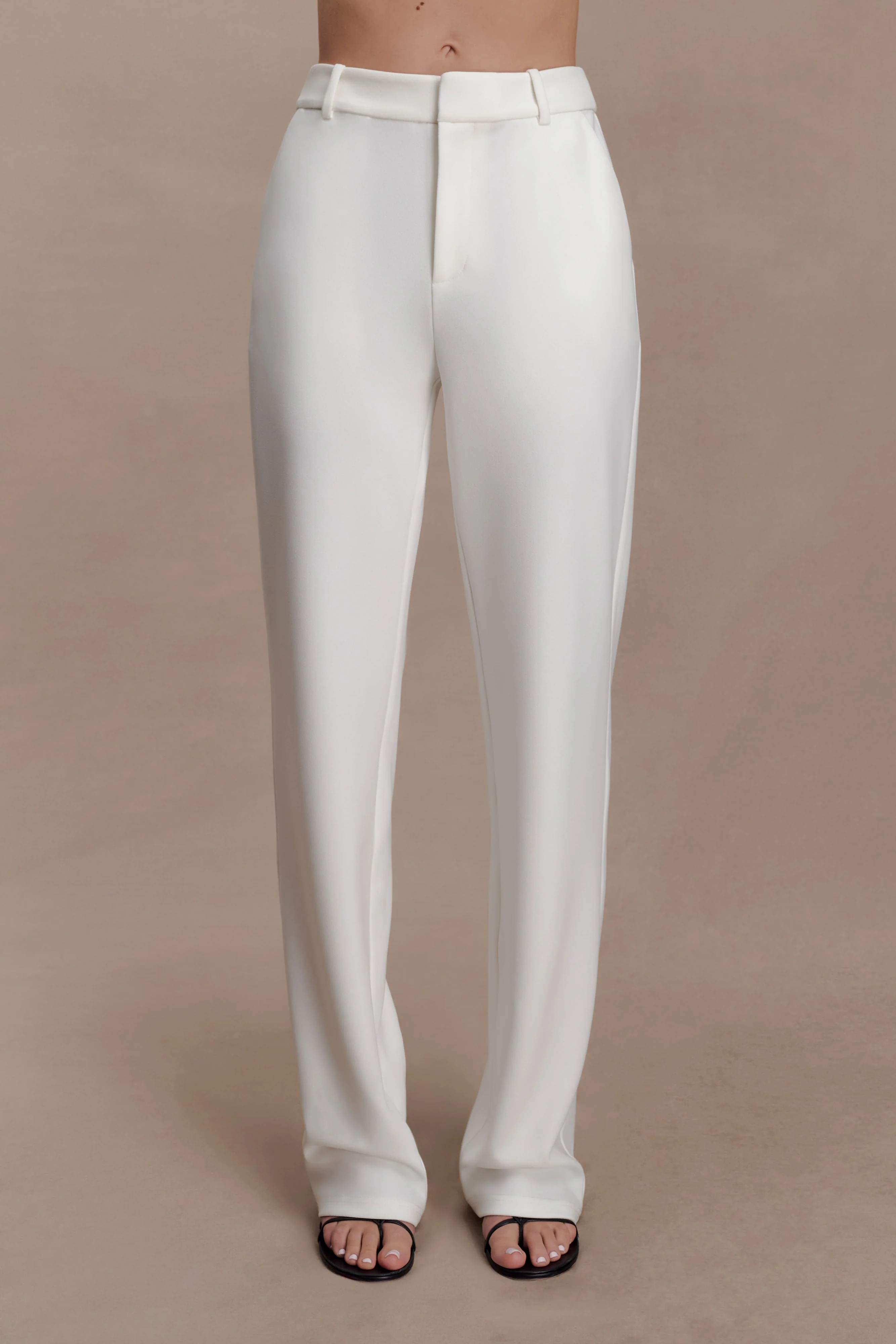 Maude Crepe Straight Leg Pants - Ivory - Image 6