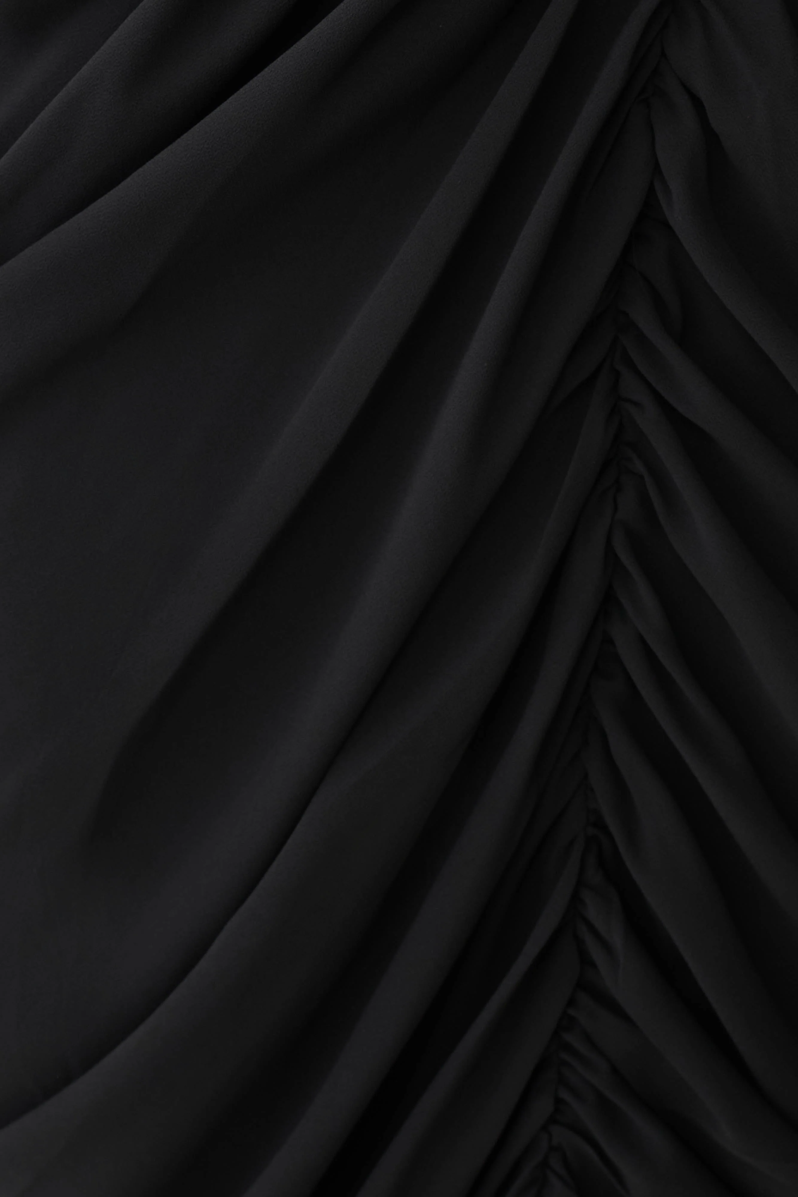 Micaela Chiffon Gathered Maxi Dress - Black - Image 4