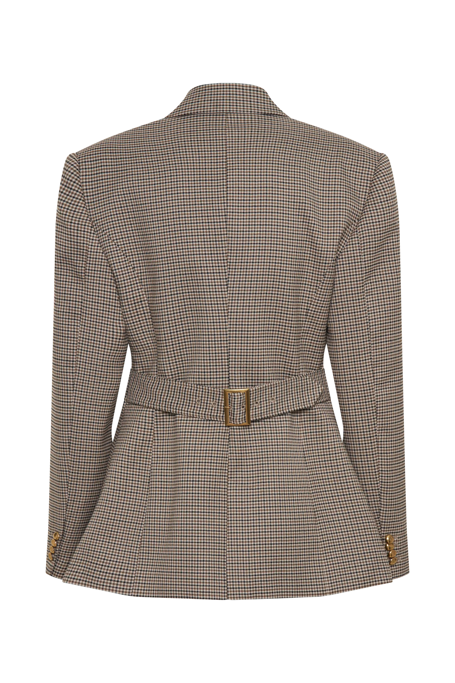 Mila Shaped Blazer - Tan Check - Image 6