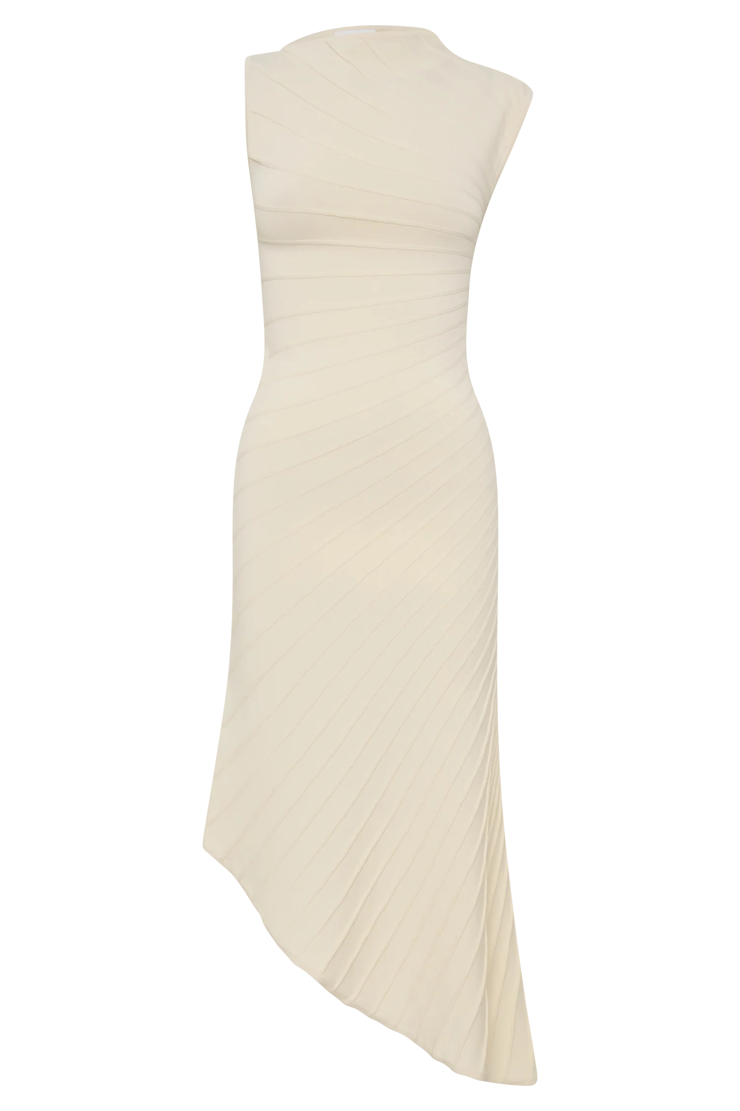Milasandra Pleated Knit Dress - Ivory - Image 8