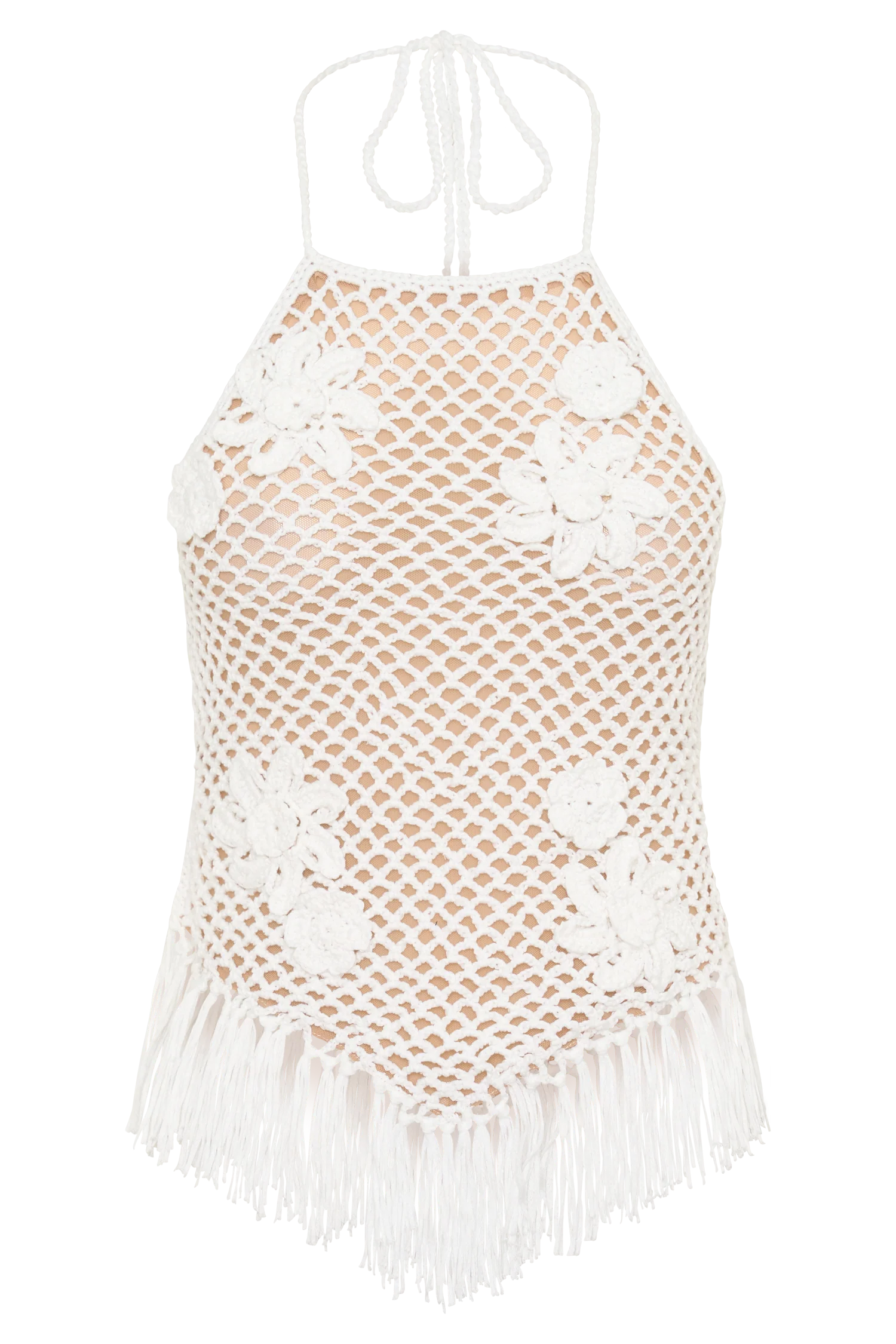 Miley Crochet Halter Top - Ivory - Image 9