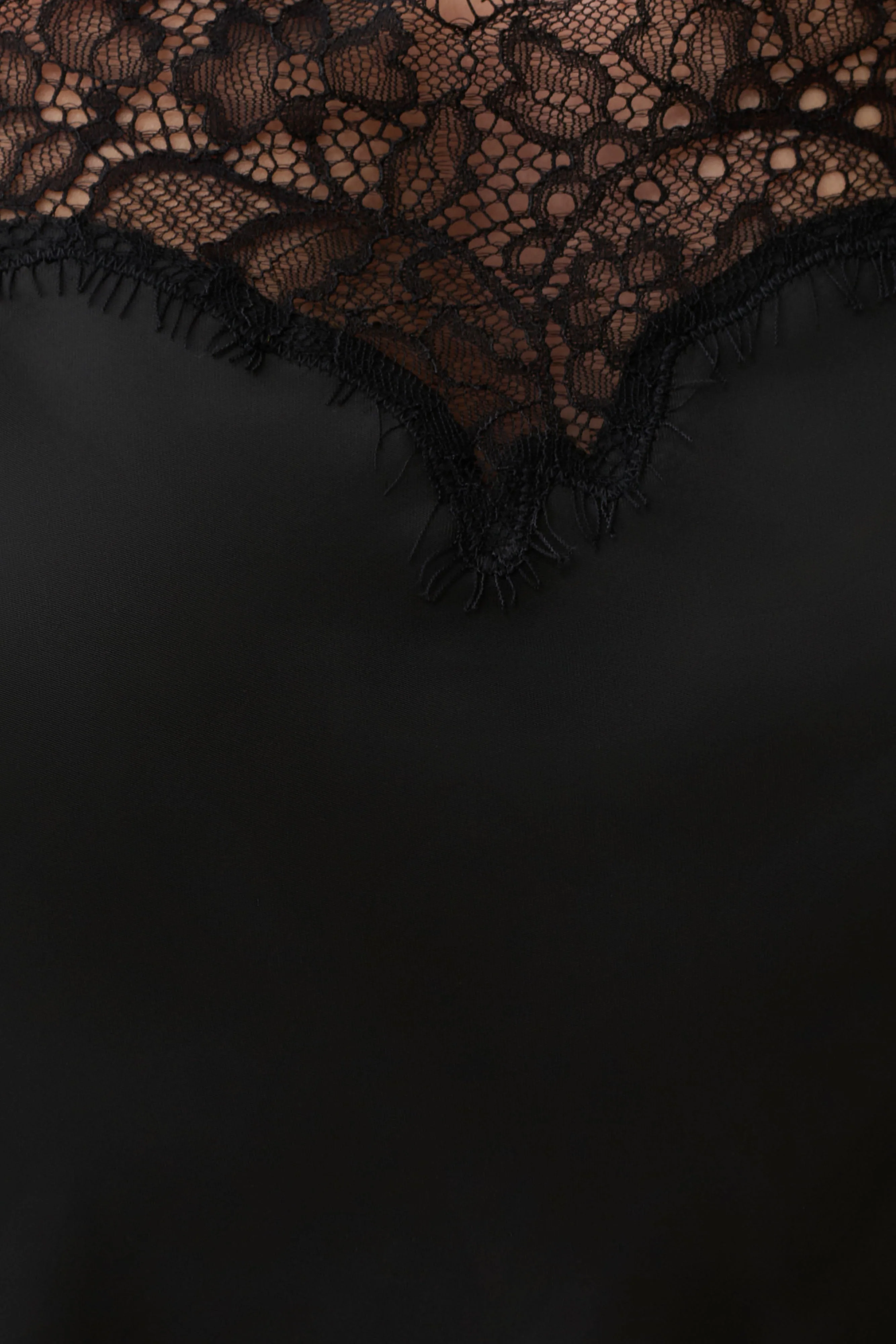 Miriam Satin & Lace Camisole - Black - Image 7