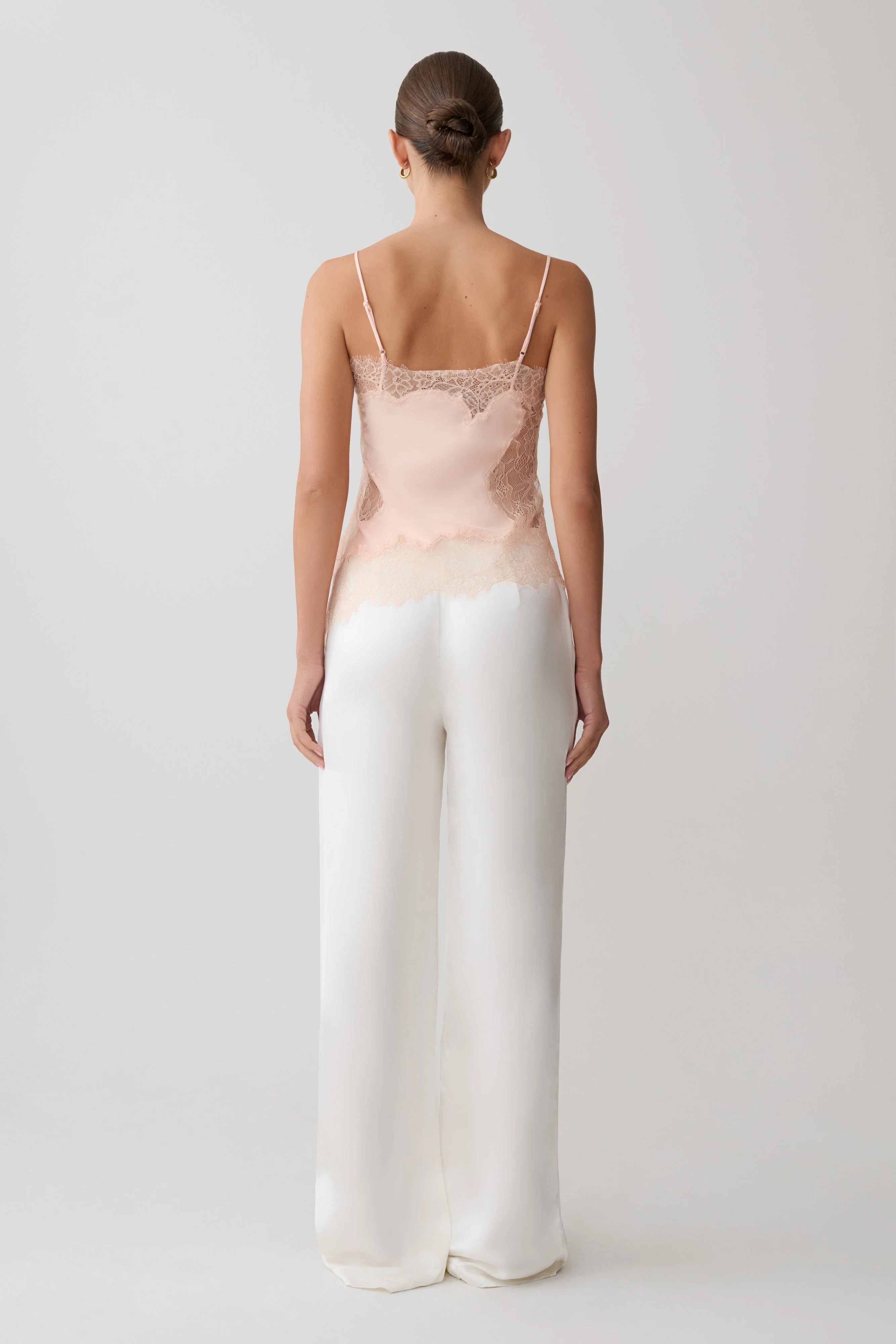 Miriam Satin & Lace Camisole - Peach - Image 11