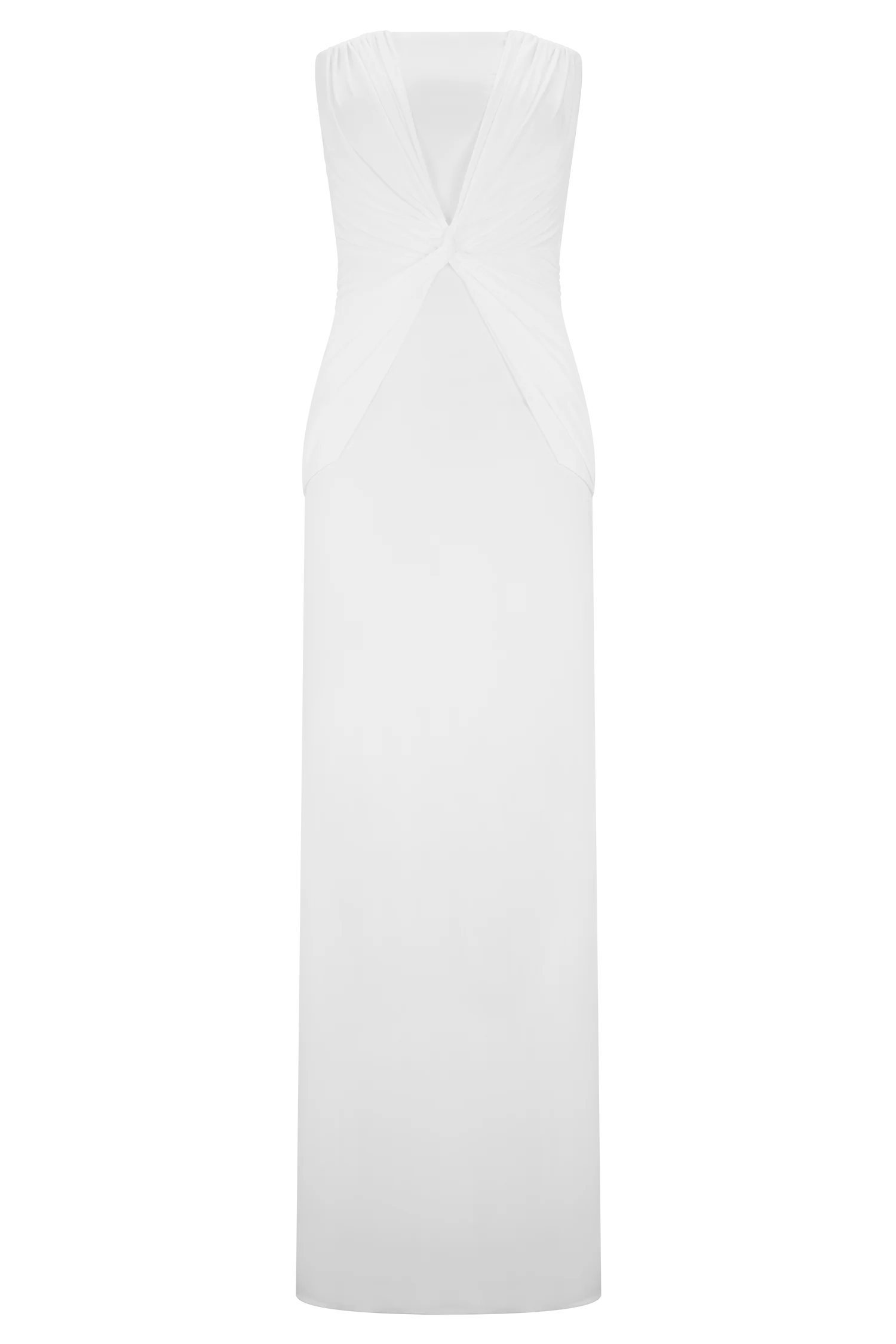 Mirren Strapless Slinky Maxi Dress - White - Image 7