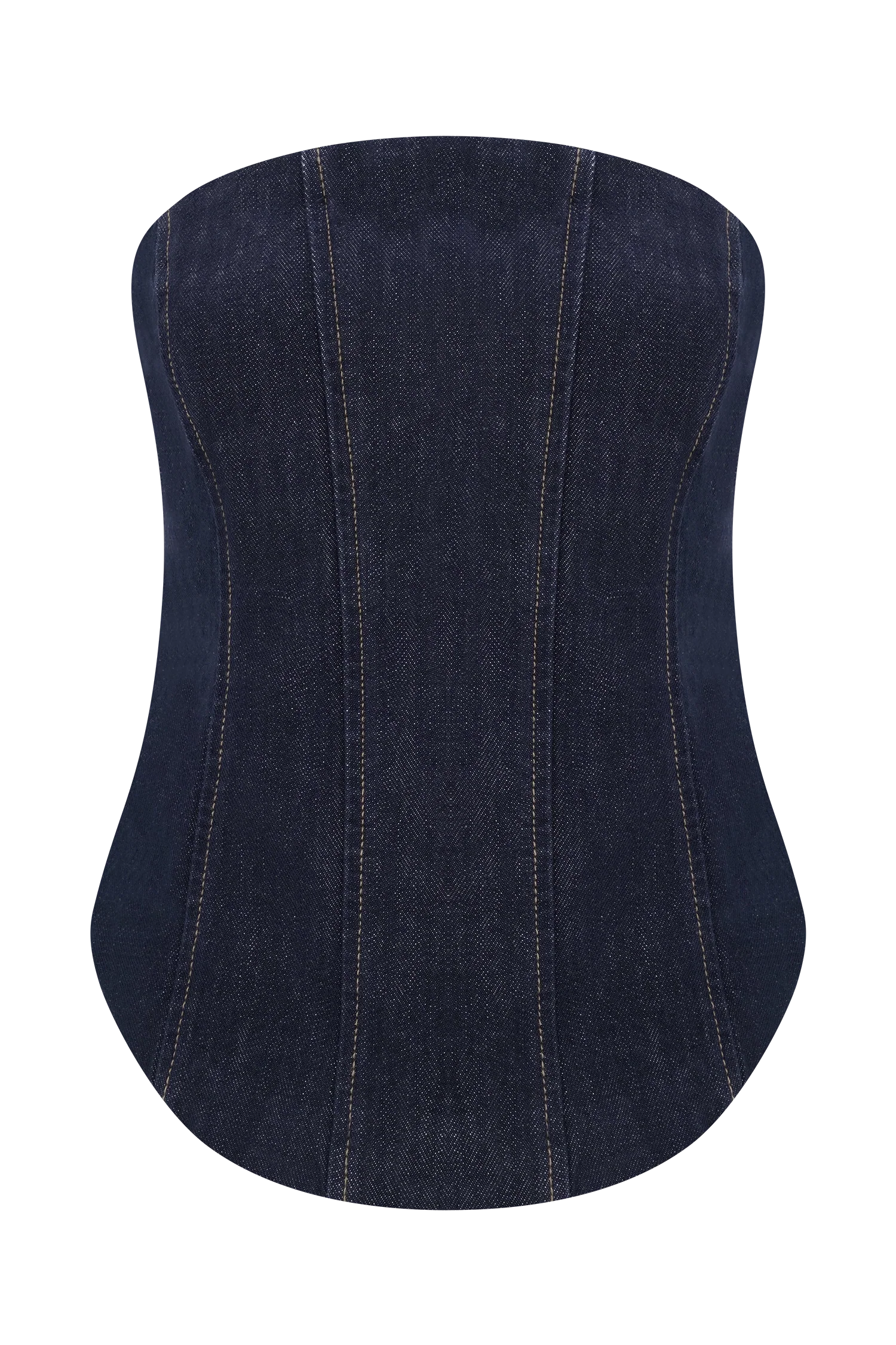Monte Strapless Denim Corset - Washed Indigo Blue - Image 6