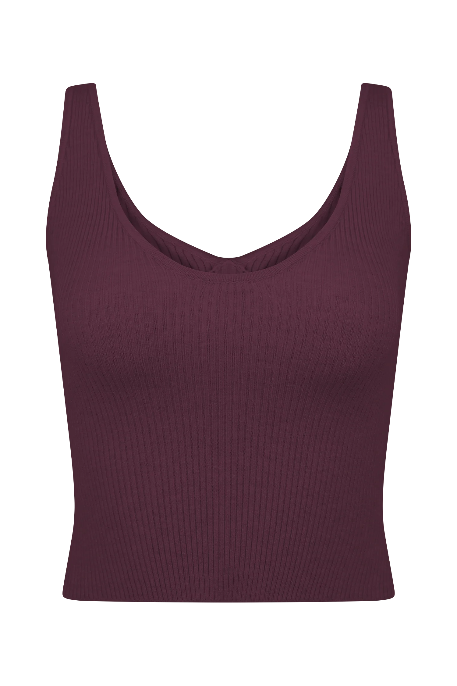 Natalya Ribbed Knit Cami Top - Merlot - Image 6