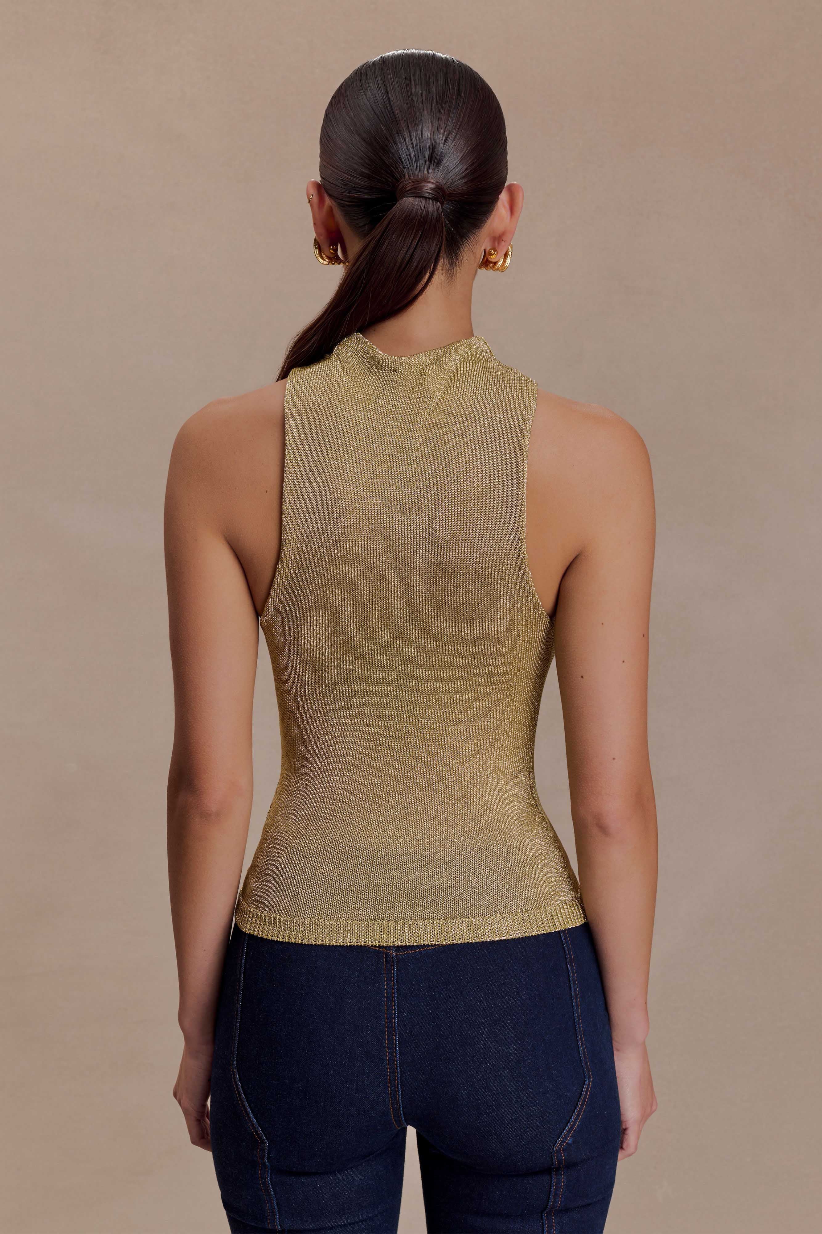 Nikki Lurex Top With Hardware - Gold - Image 7