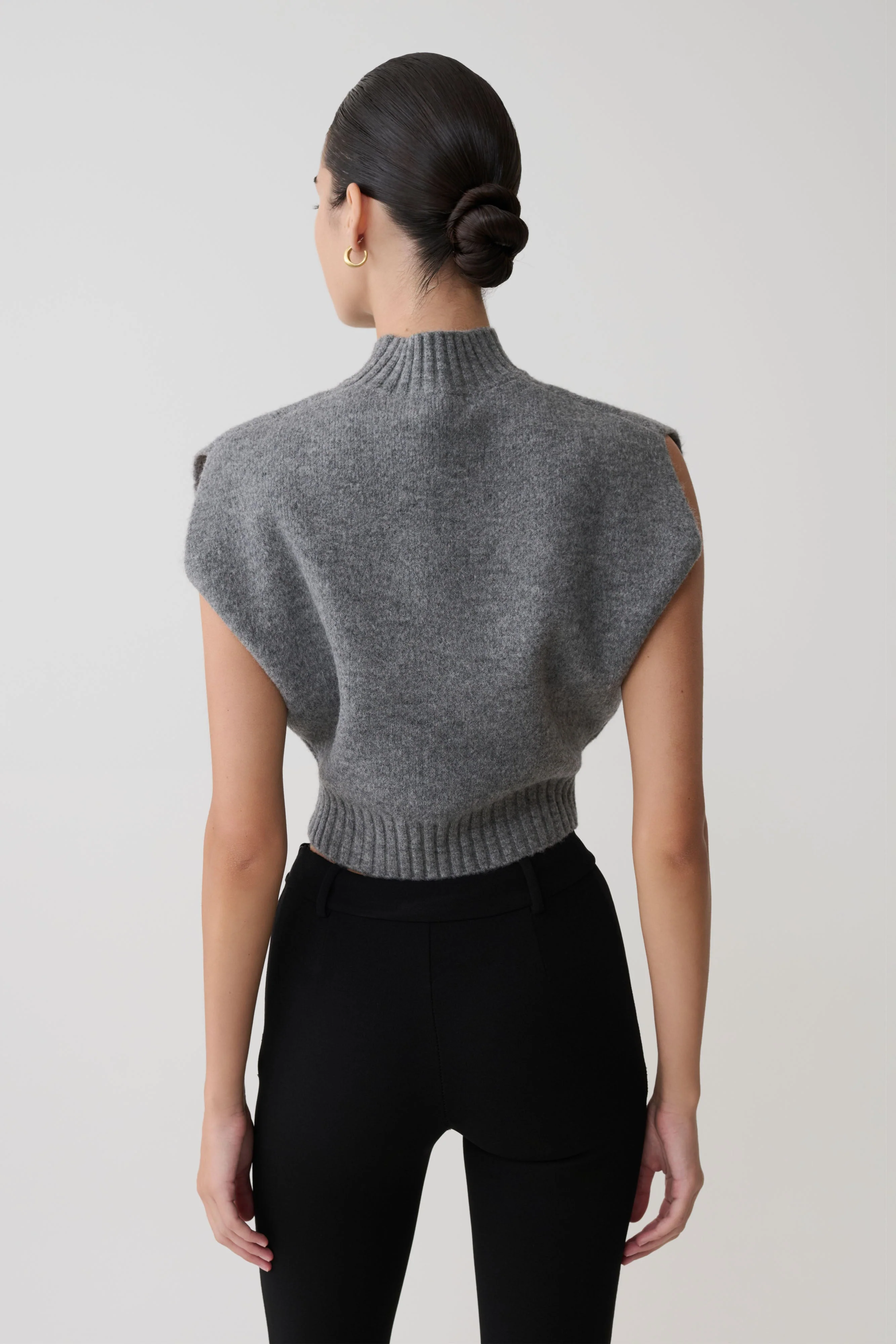 Niko Knit Oversized Top - Charcoal - Image 2