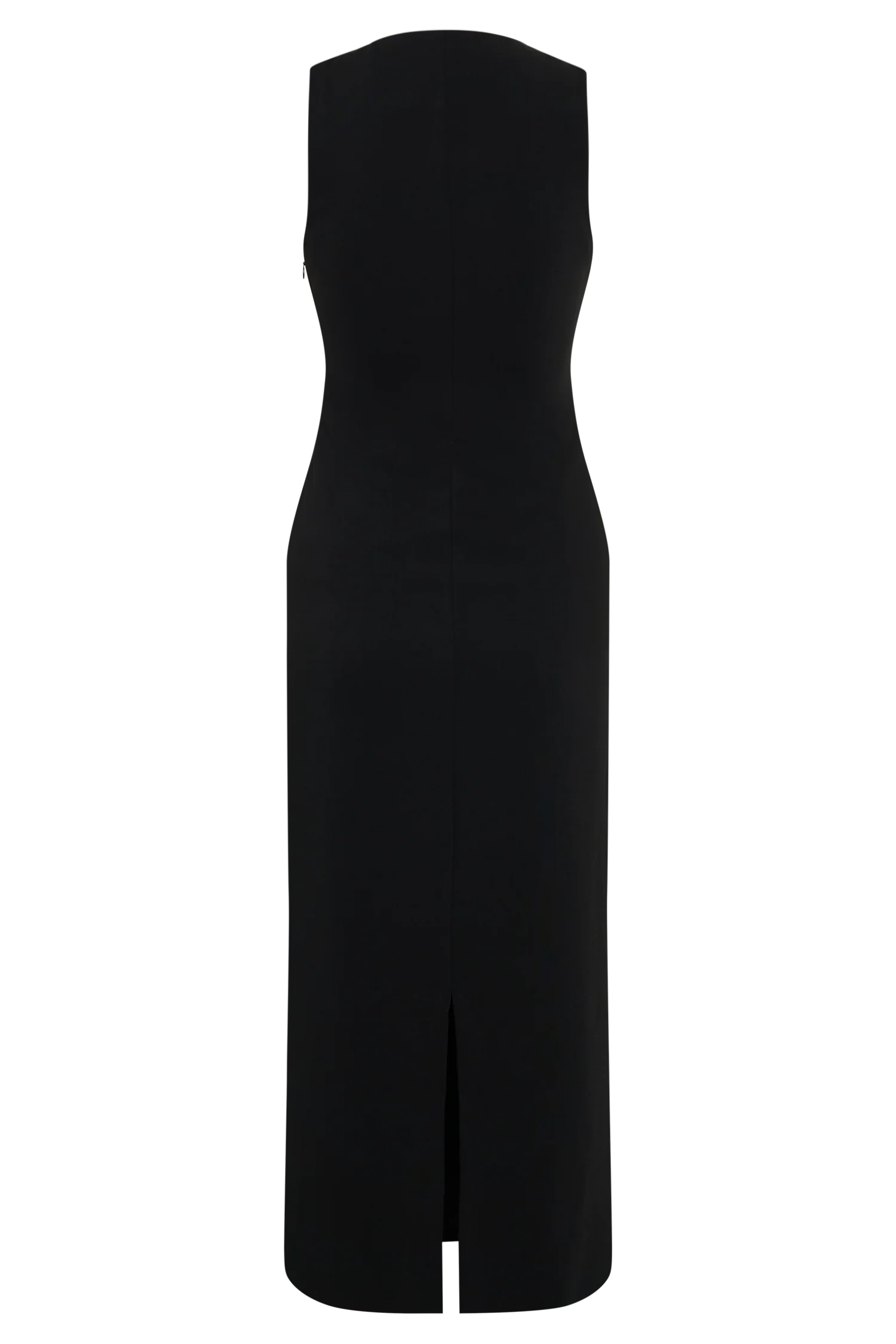 Norah Sleeveless Crepe Midi Dress - Black - Image 5