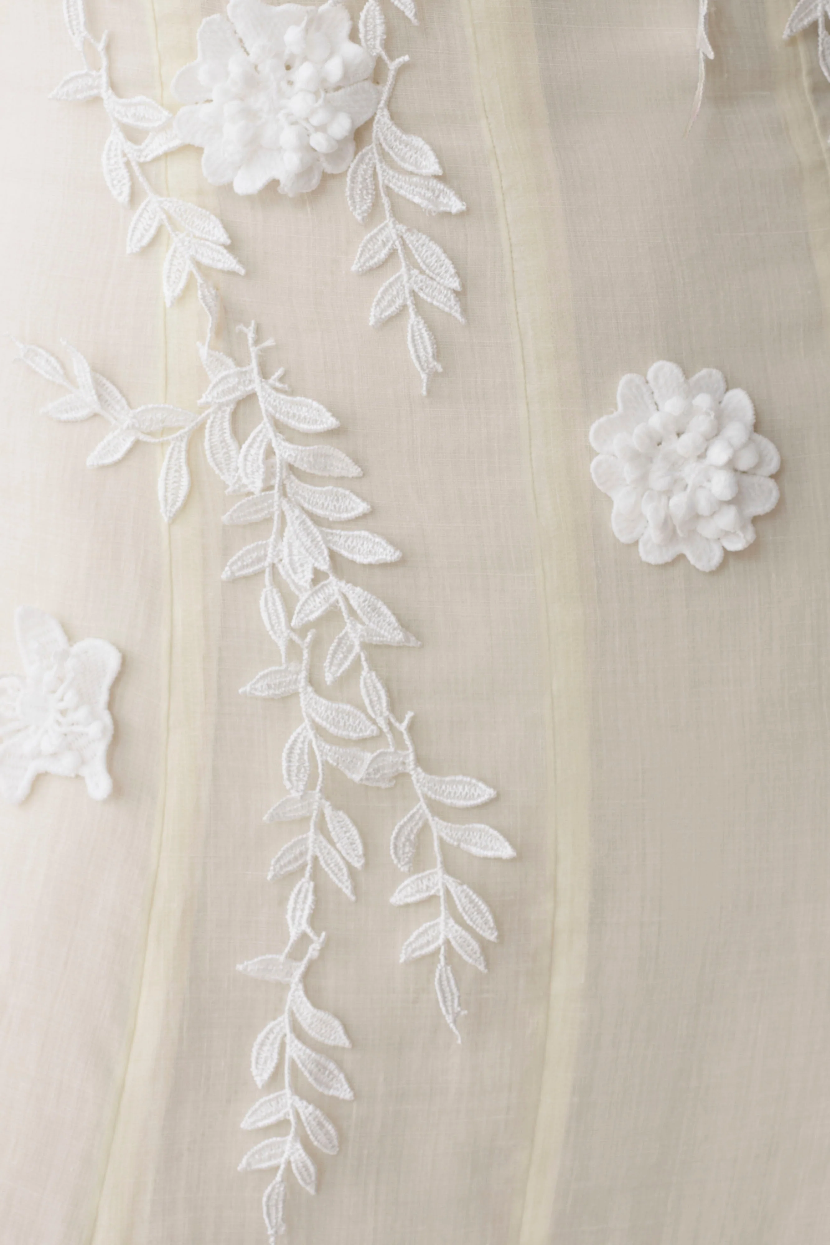 Odette Floral Lace Midi Dress - Buttermilk - Image 5
