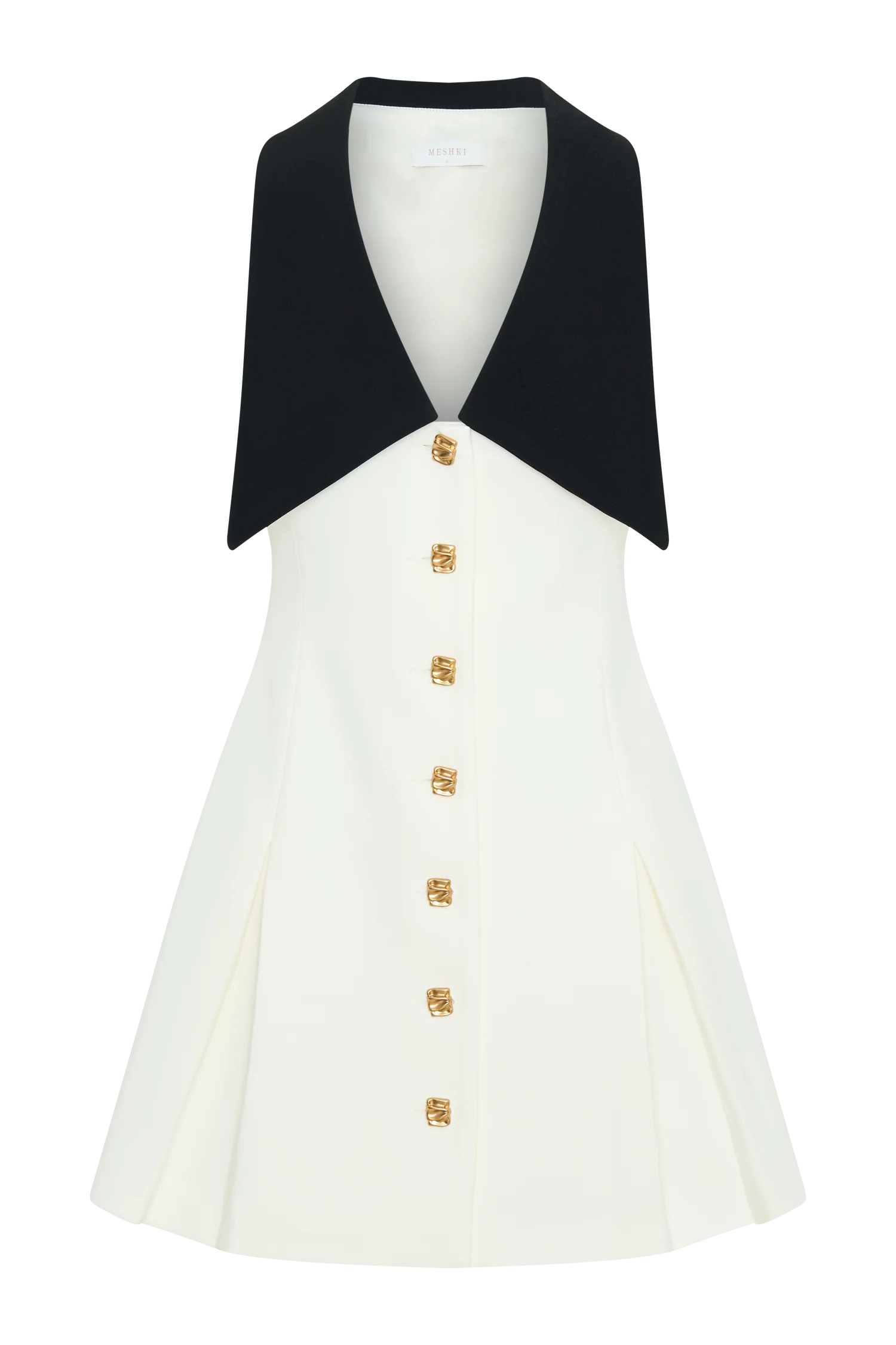 Oli Sleeveless Contrast Mini Dress - Ivory/Black - Image 7