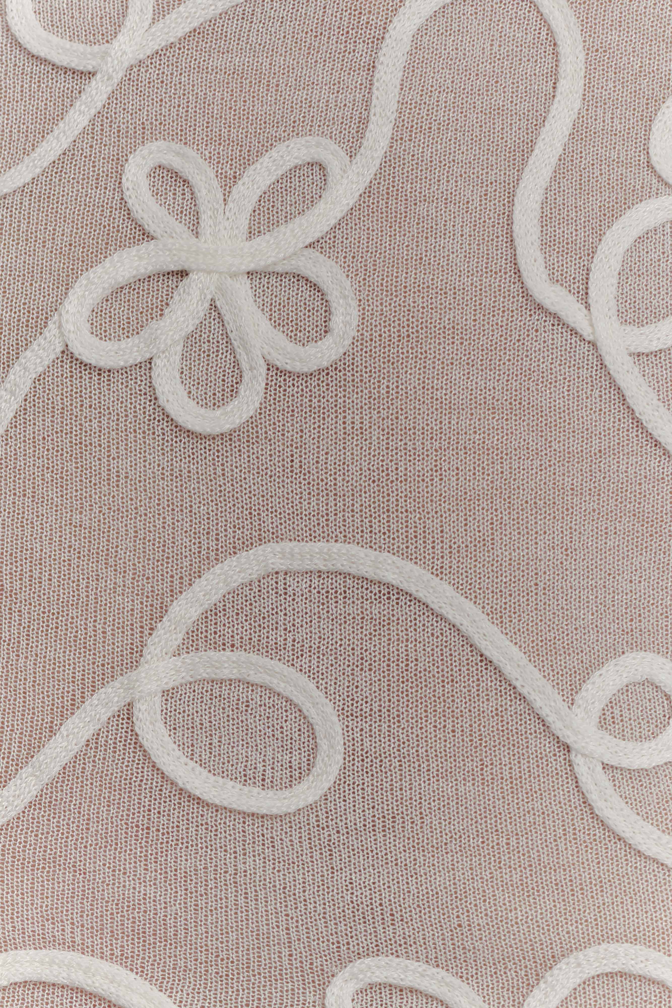 Omari Embroidery Long Sleeve Knit Top - Ivory - Image 5