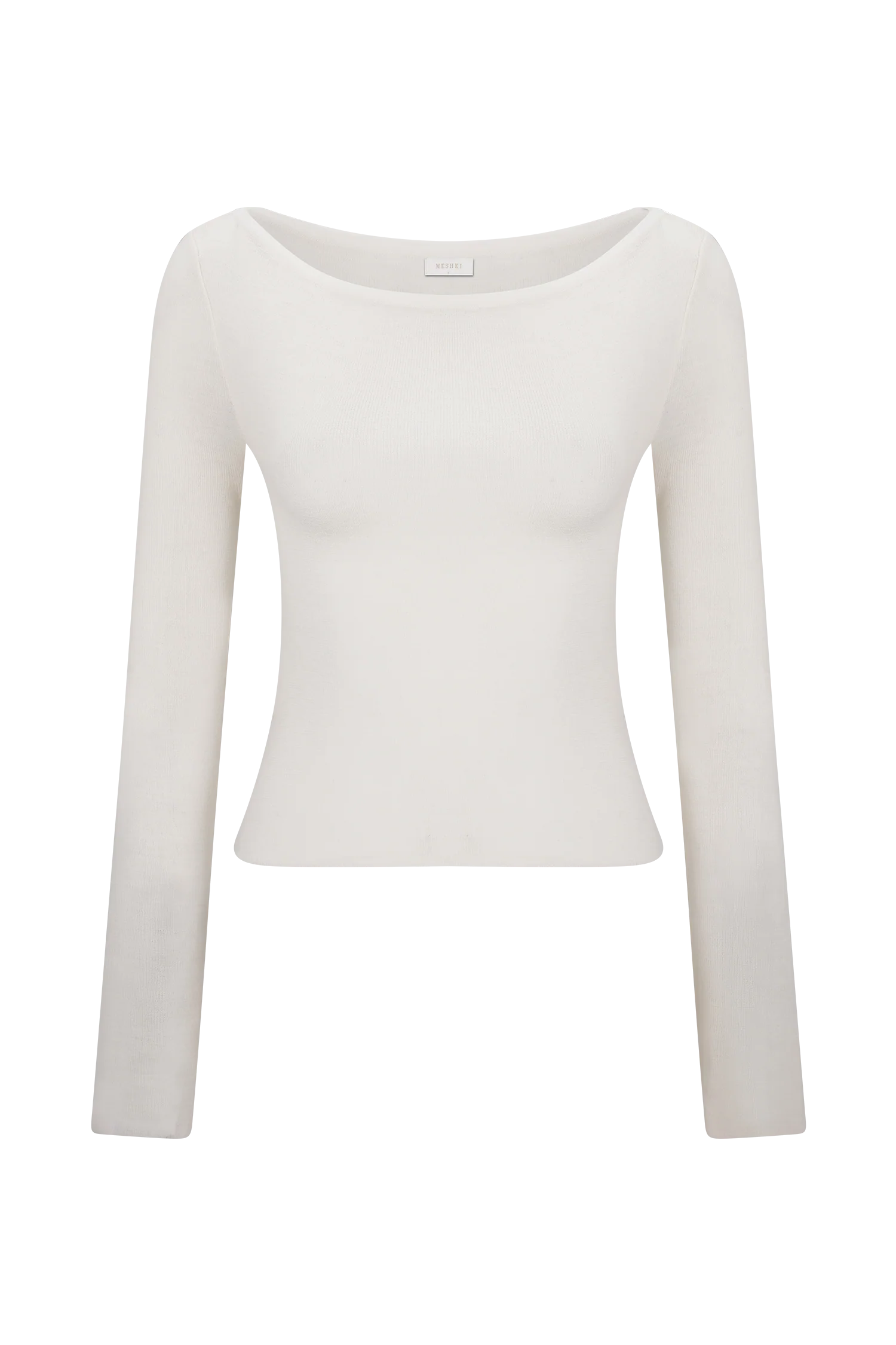 Paedyn Merino Wool Ribbed Long Sleeve Top - Ivory - Image 11